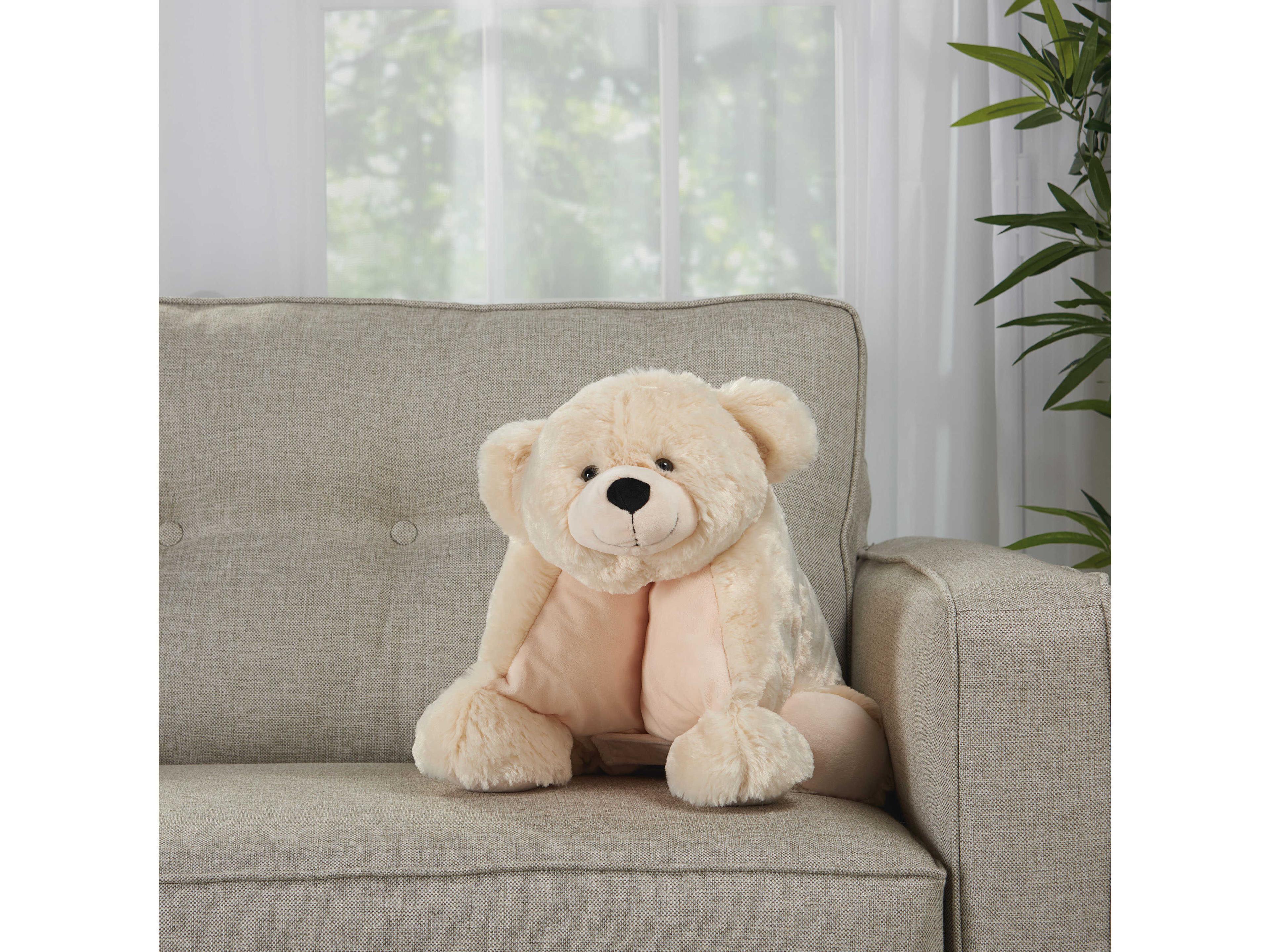 Nourison Mina Victory Plush Lines Stuffed Bear Pillow