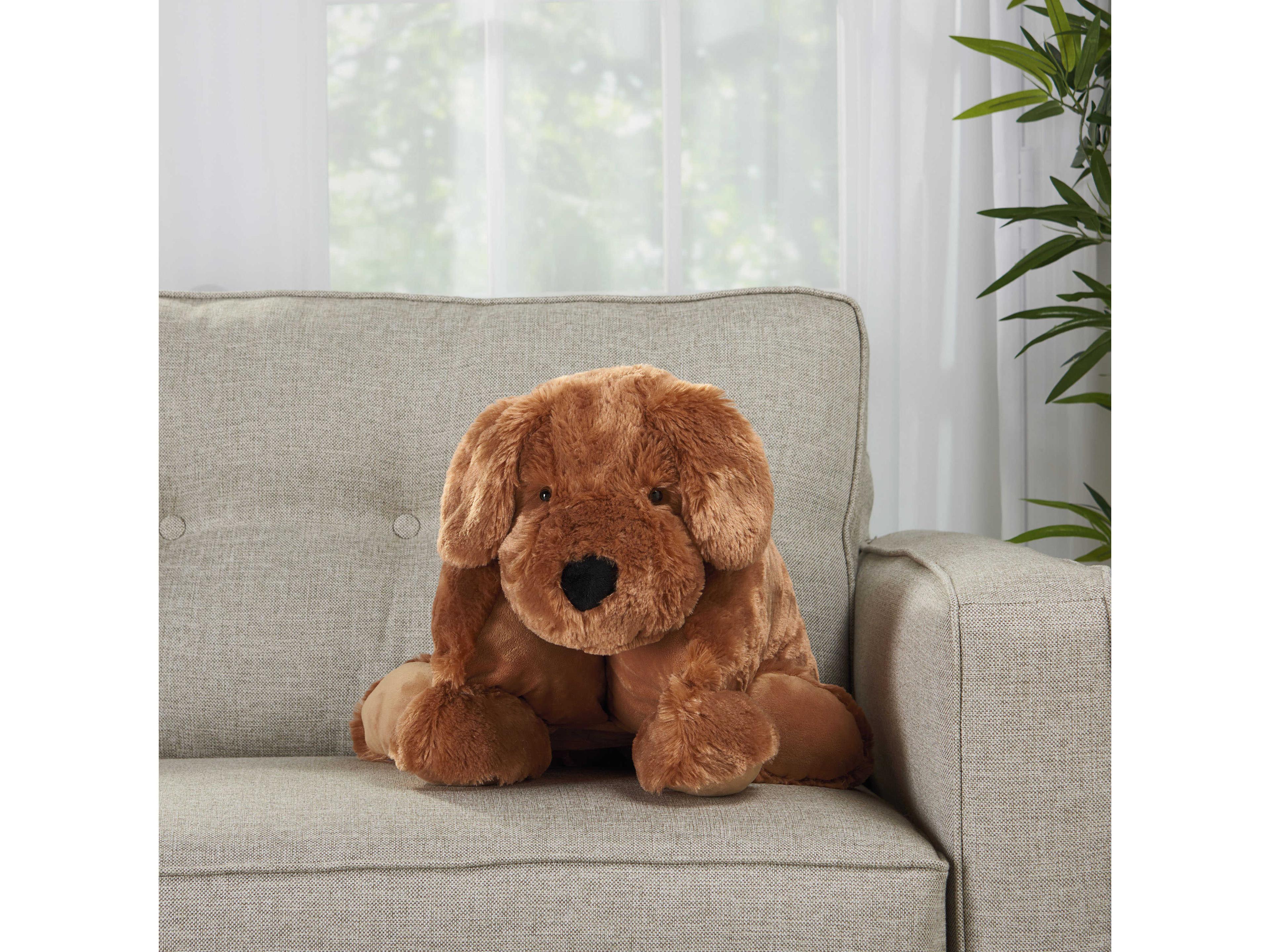 Nourison Mina Victory Plush Lines Stuffed Dog Pillow