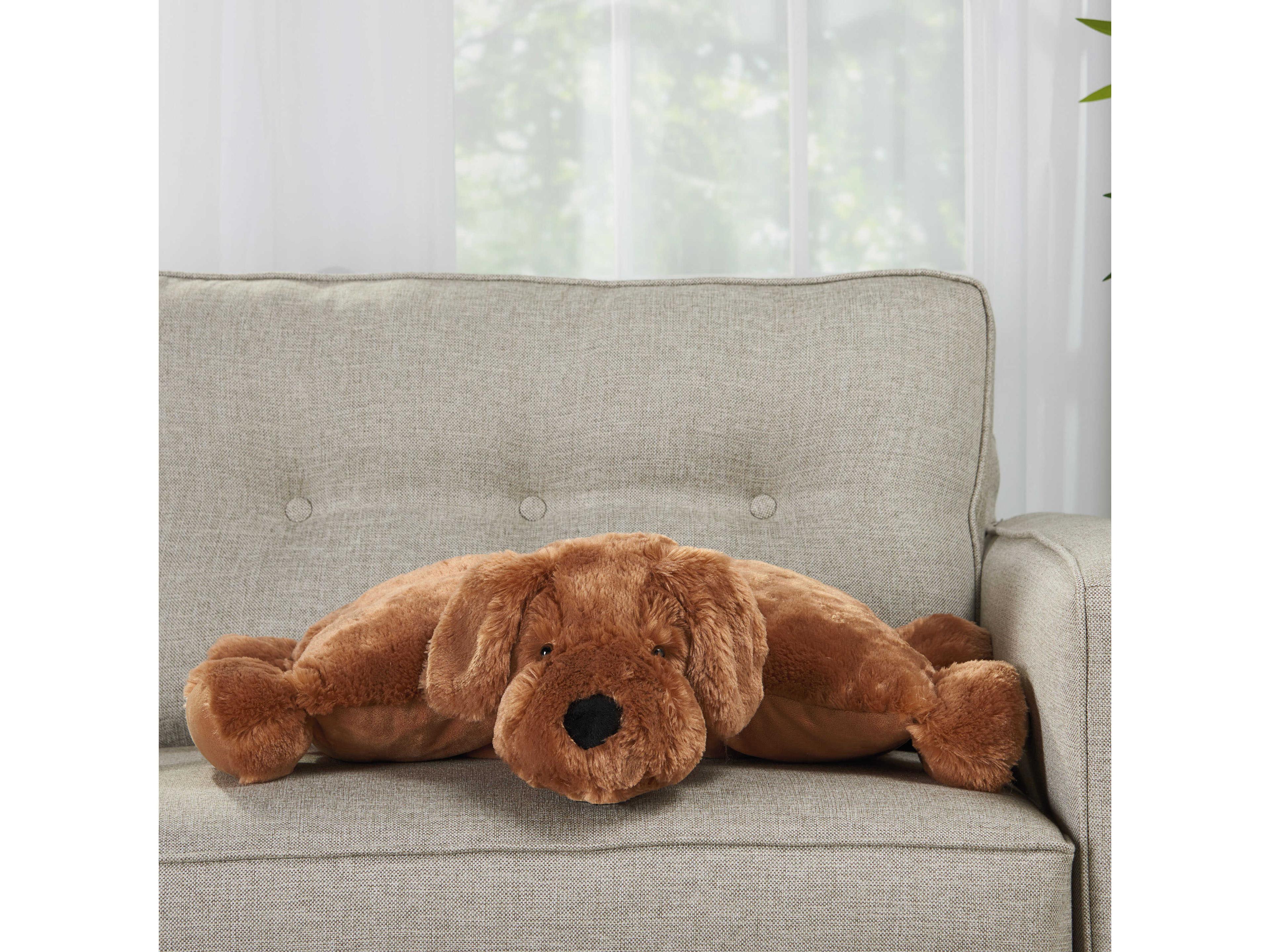 Nourison Mina Victory Plush Lines Stuffed Dog Pillow