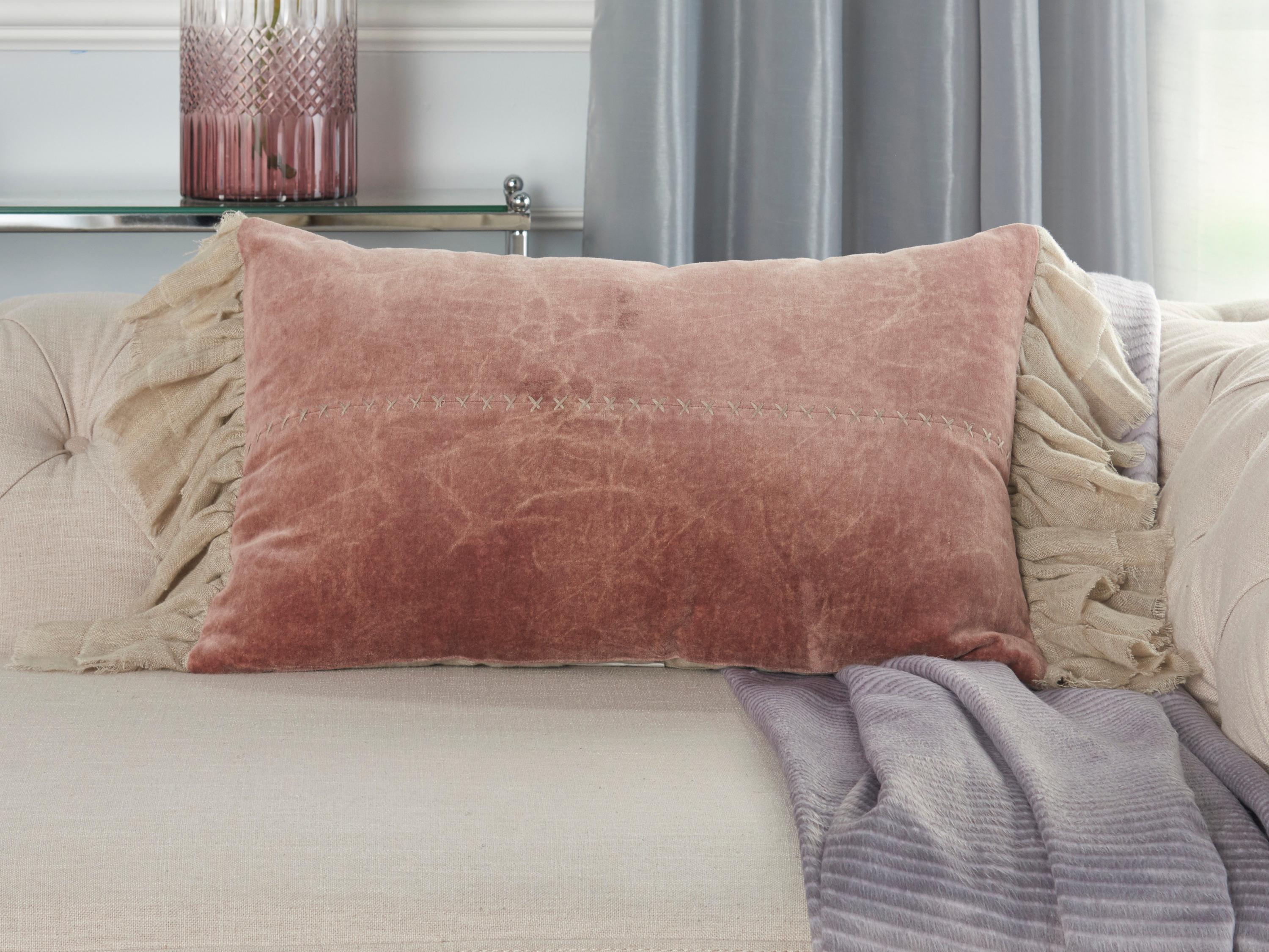 Nourison Mina Victory Sofia 14" x 22" Blush Pillow