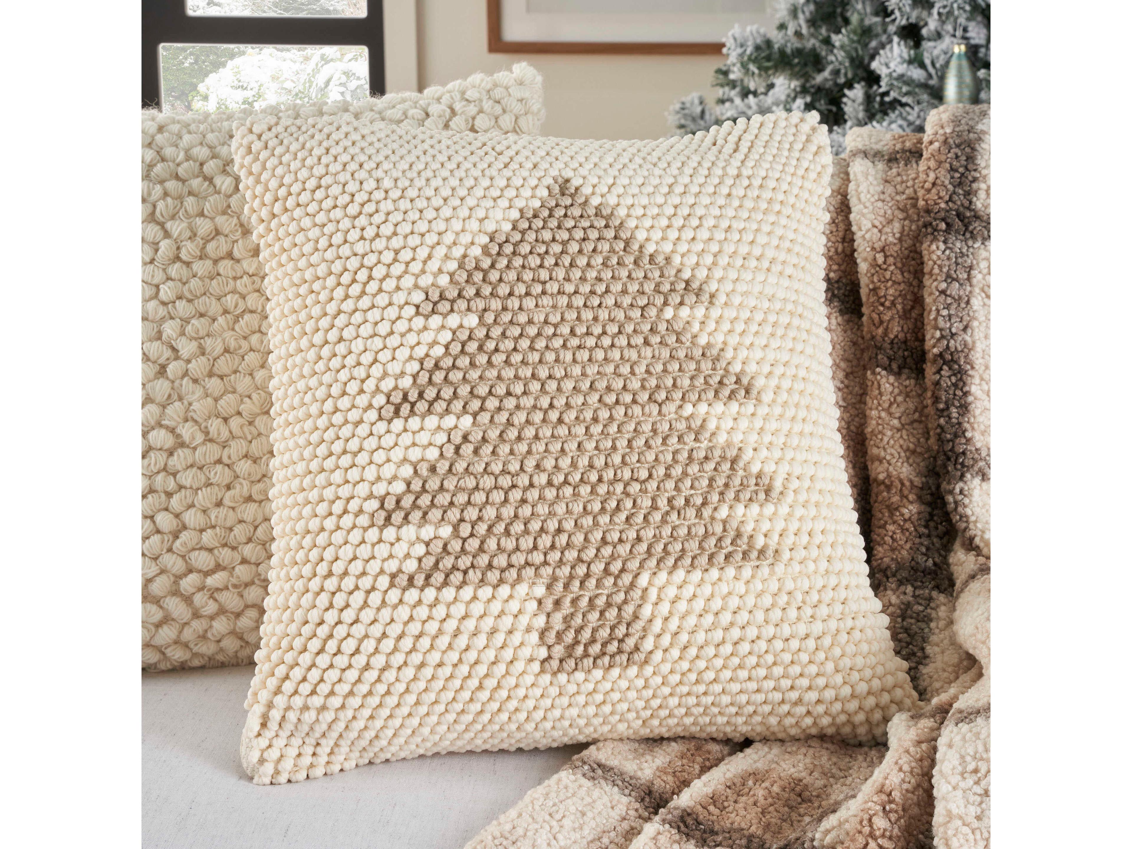 Nourison Mina Victory Holiday Xmas Tree Loops Pillow