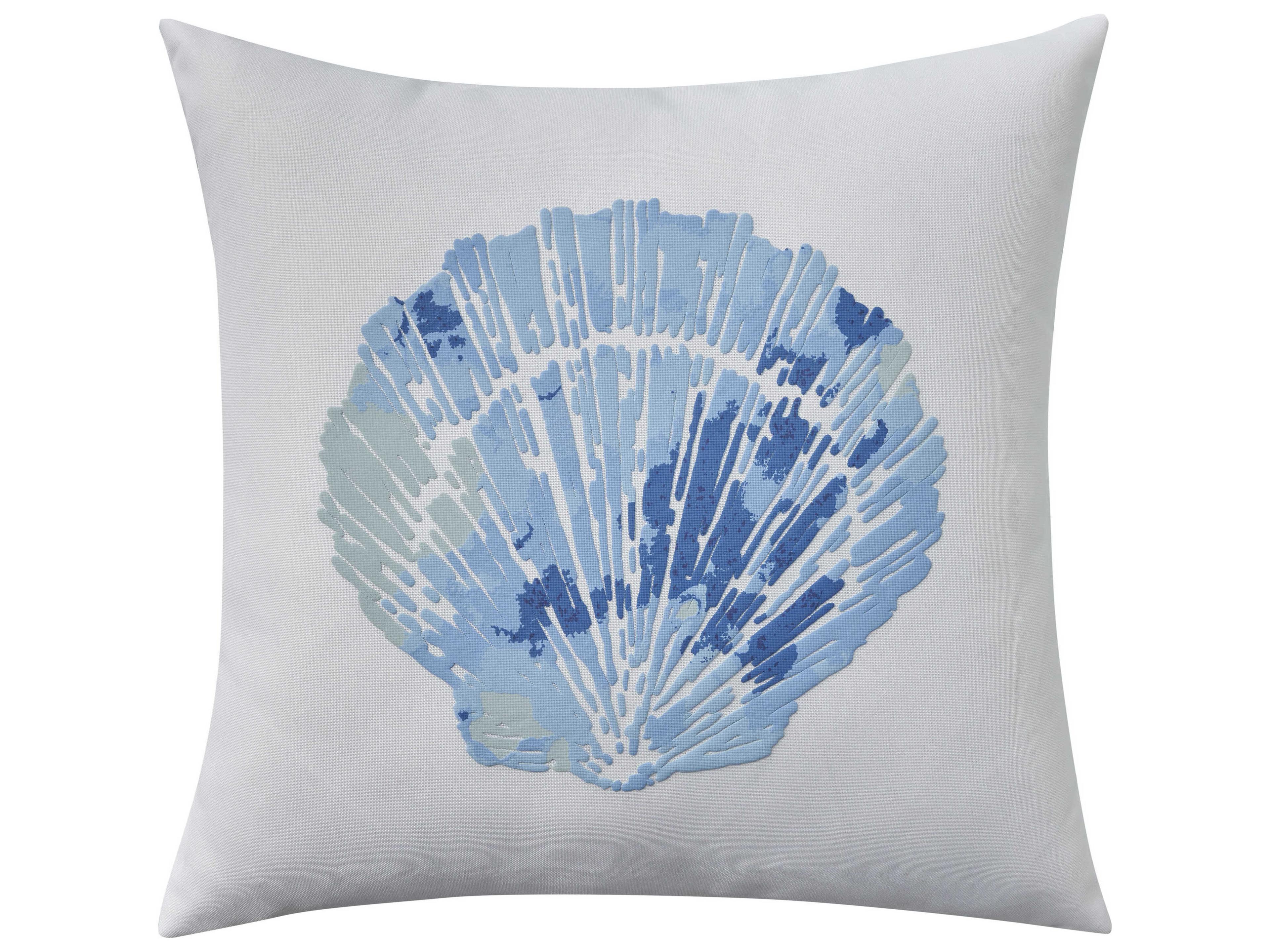 Nourison Mina Victory Lifestyle Raised Printed Seach 18" x 18" White Pillow