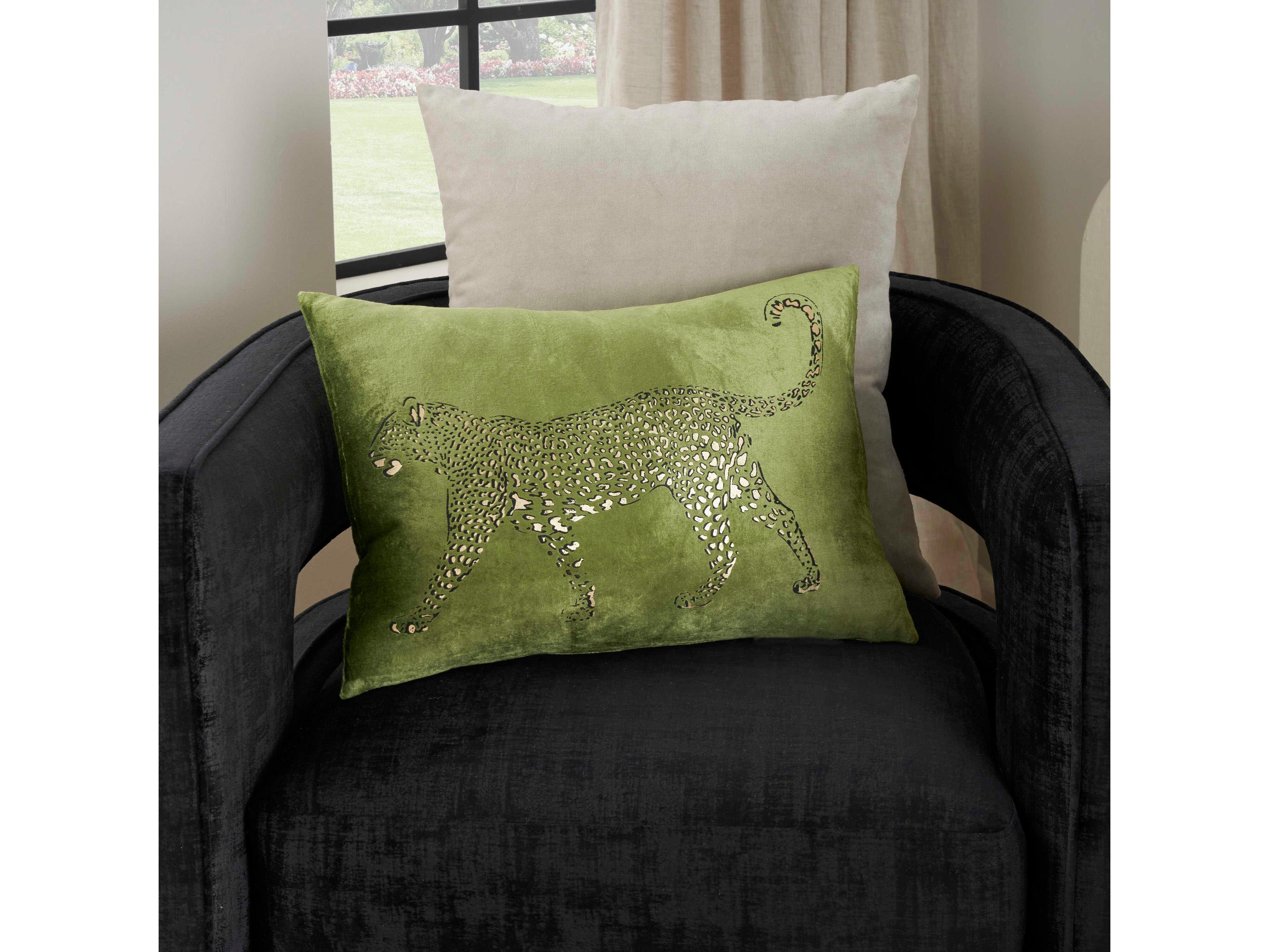 Nourison Mina Victory Sofia Metallic Leopard Pillow