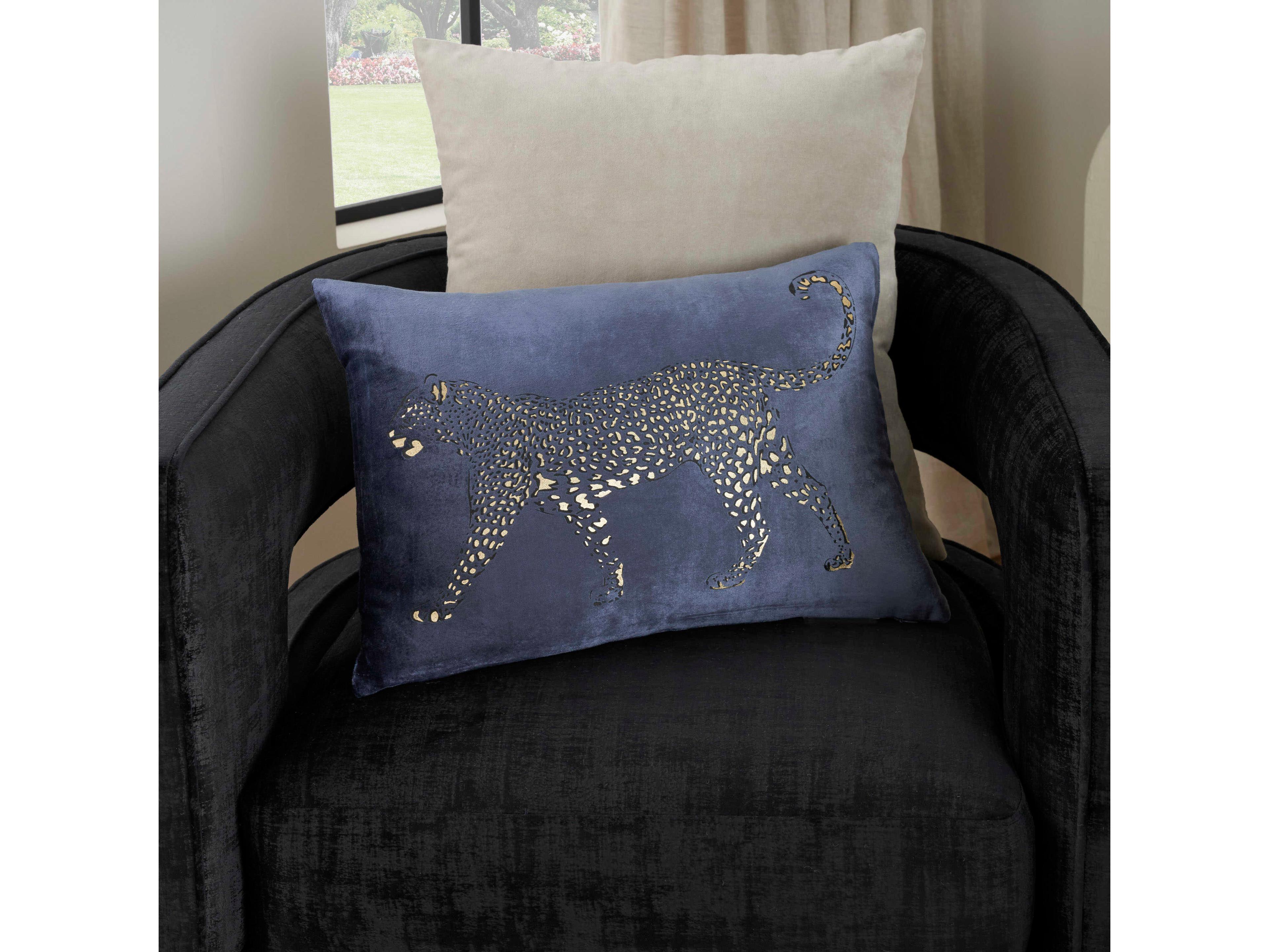 Nourison Mina Victory Sofia Metallic Leopard Pillow