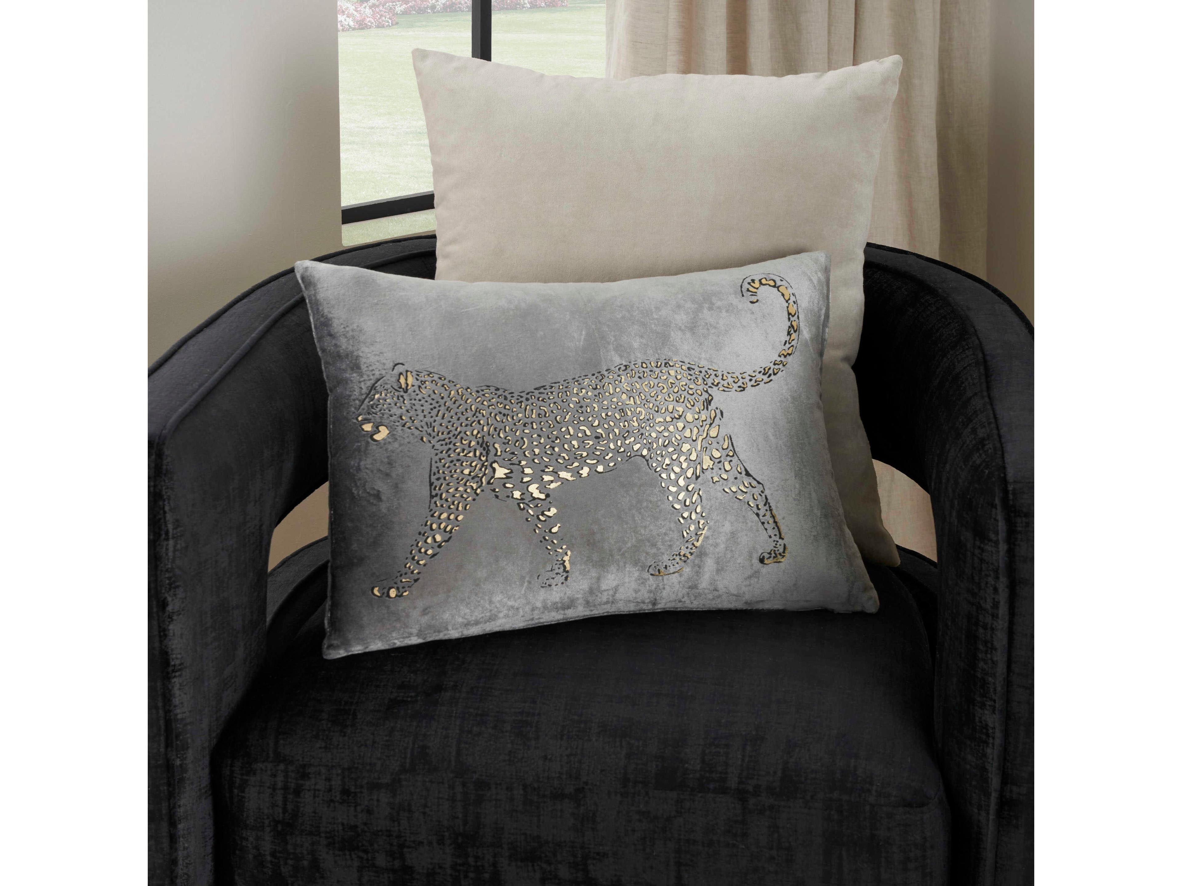 Nourison Mina Victory Sofia Metallic Leopard Pillow