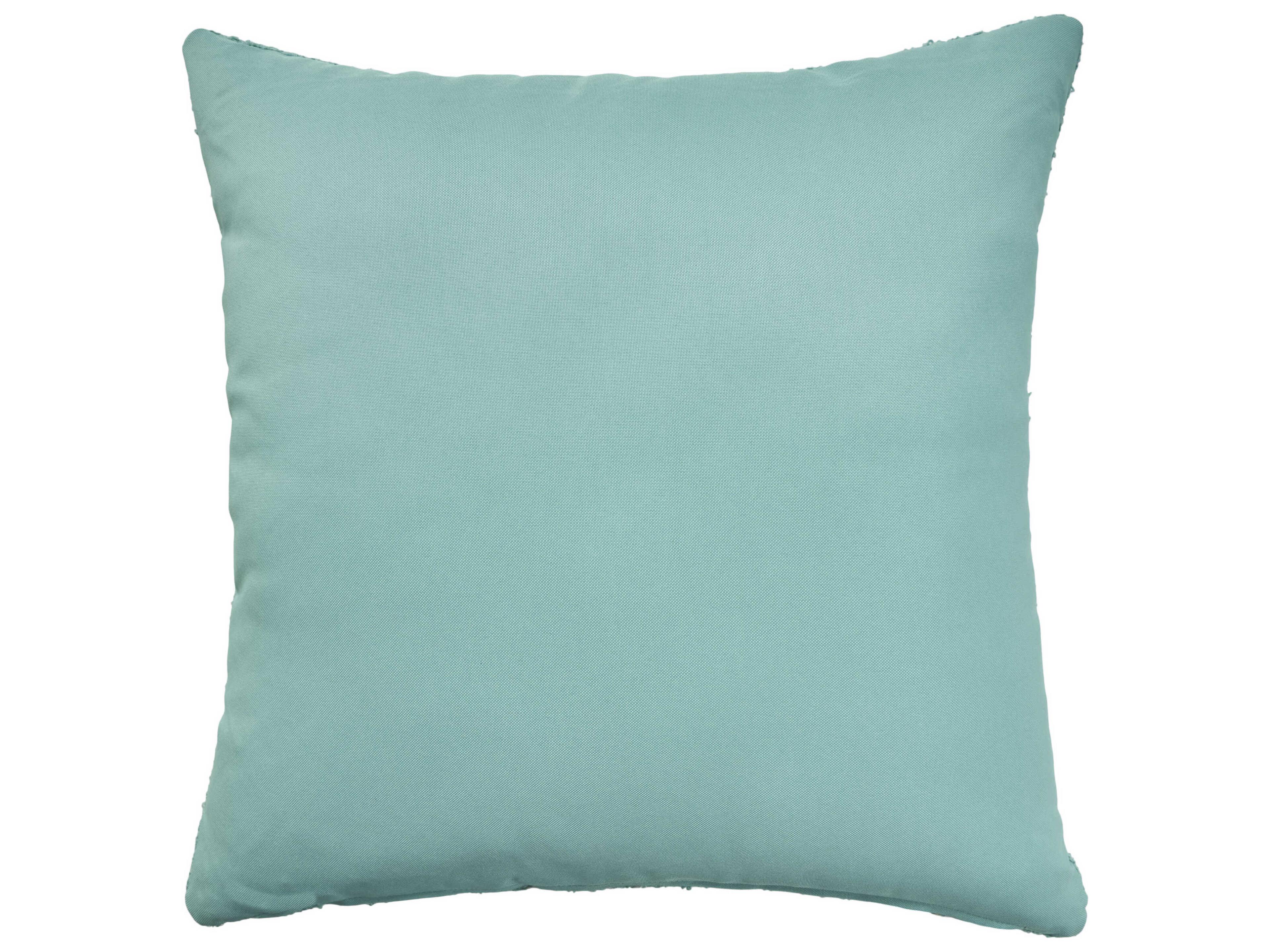 Nourison Mina Victory Outdoor Turquoise Emb Palm Leaf Pillow