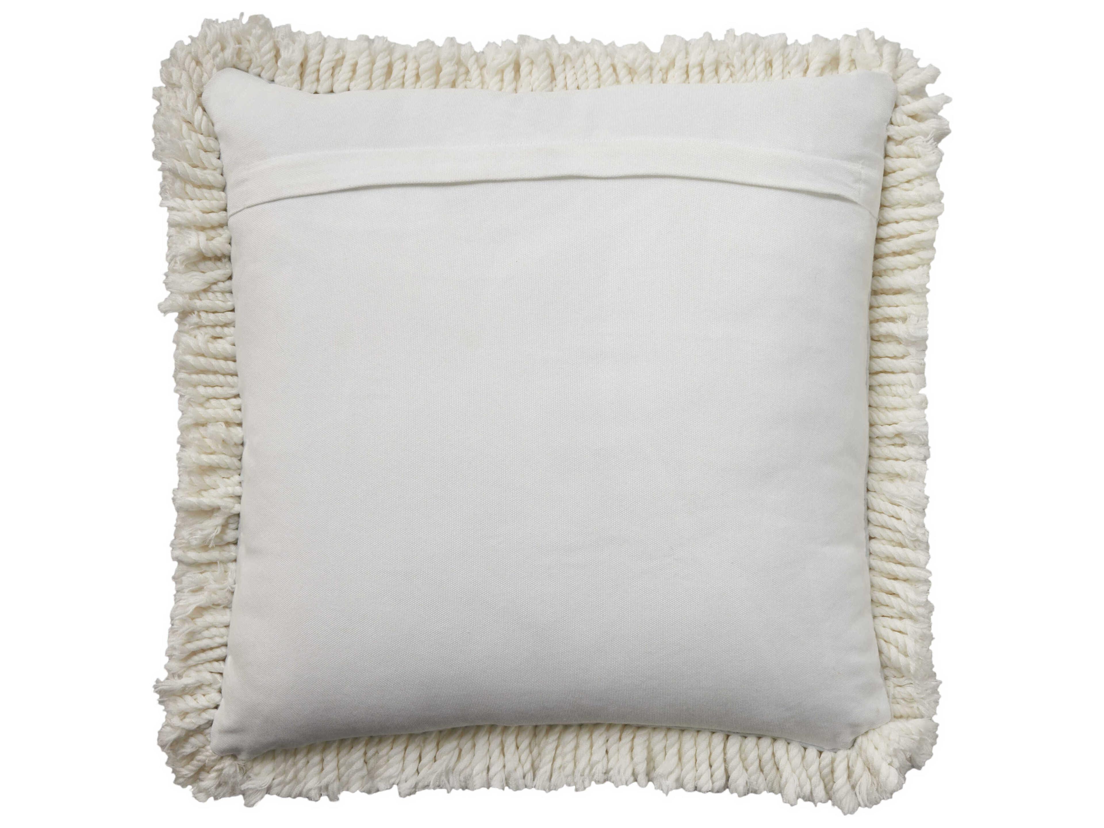 Nourison Mina Victory Outdoor Ivory Shag Pillow