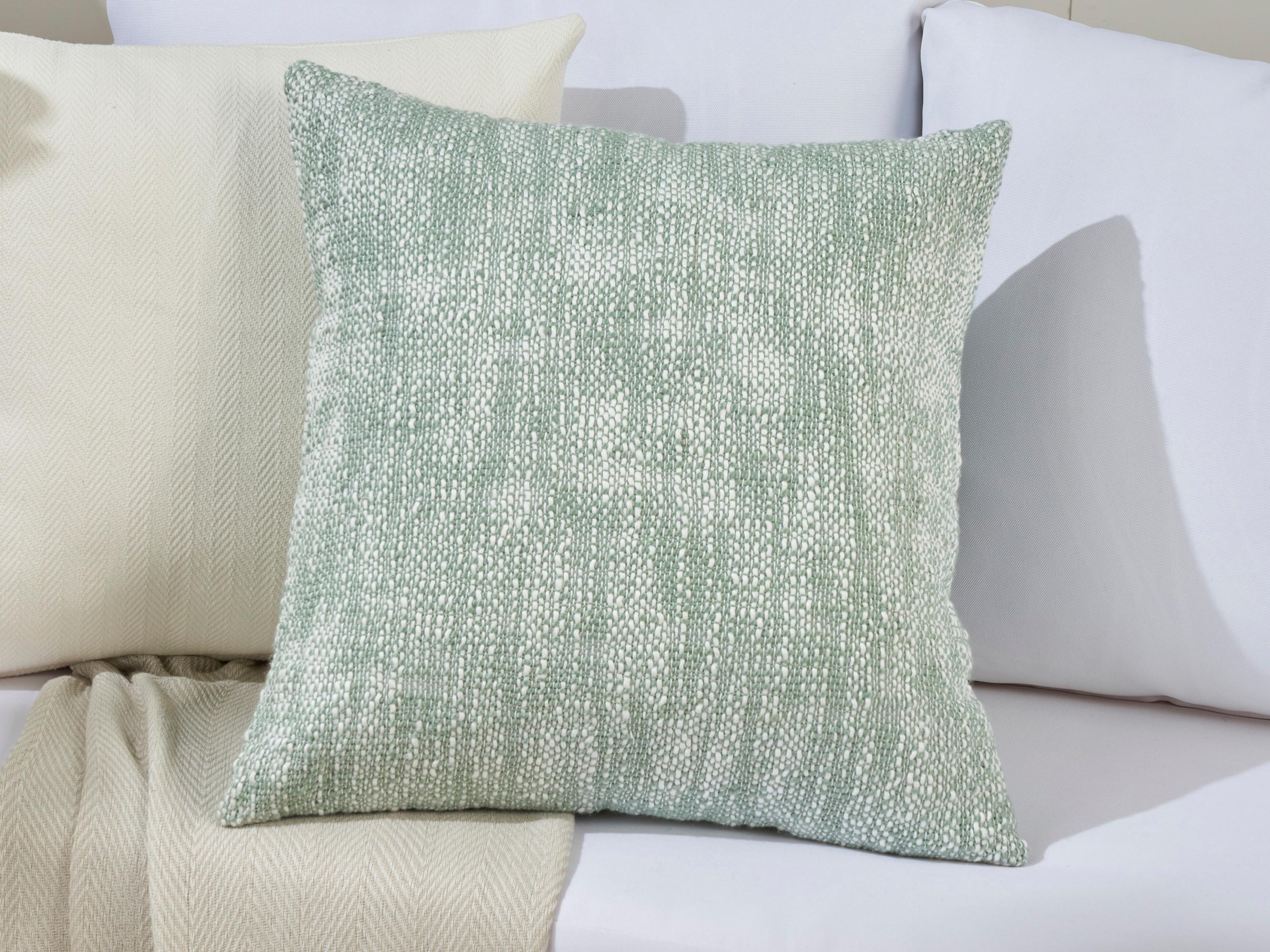 Nourison Mina Victory Outdoor Aqua Basketweave Pillow