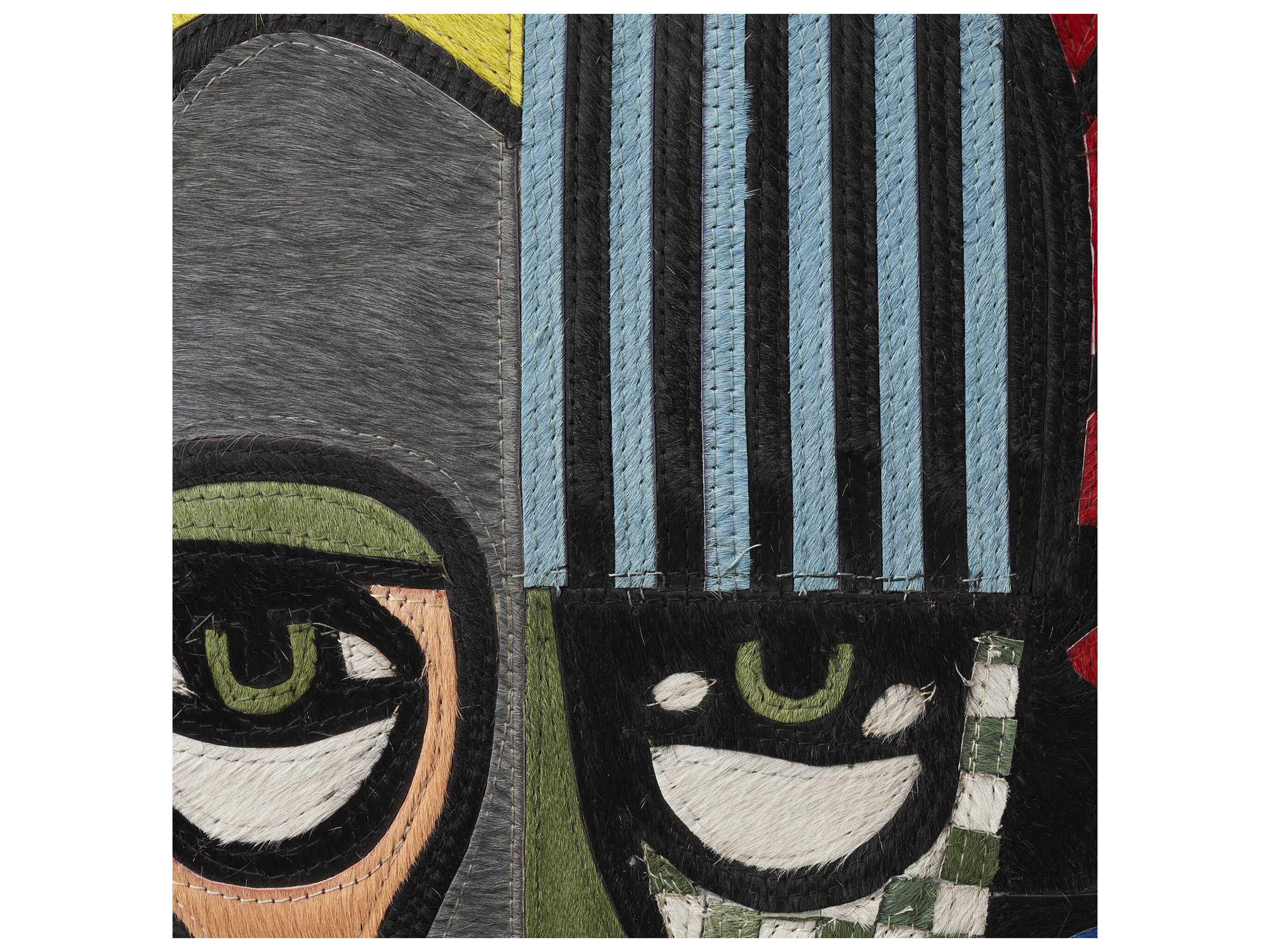 Nourison Mina Victory Natural Leather Hide Warrior 20" x 20" Pillow