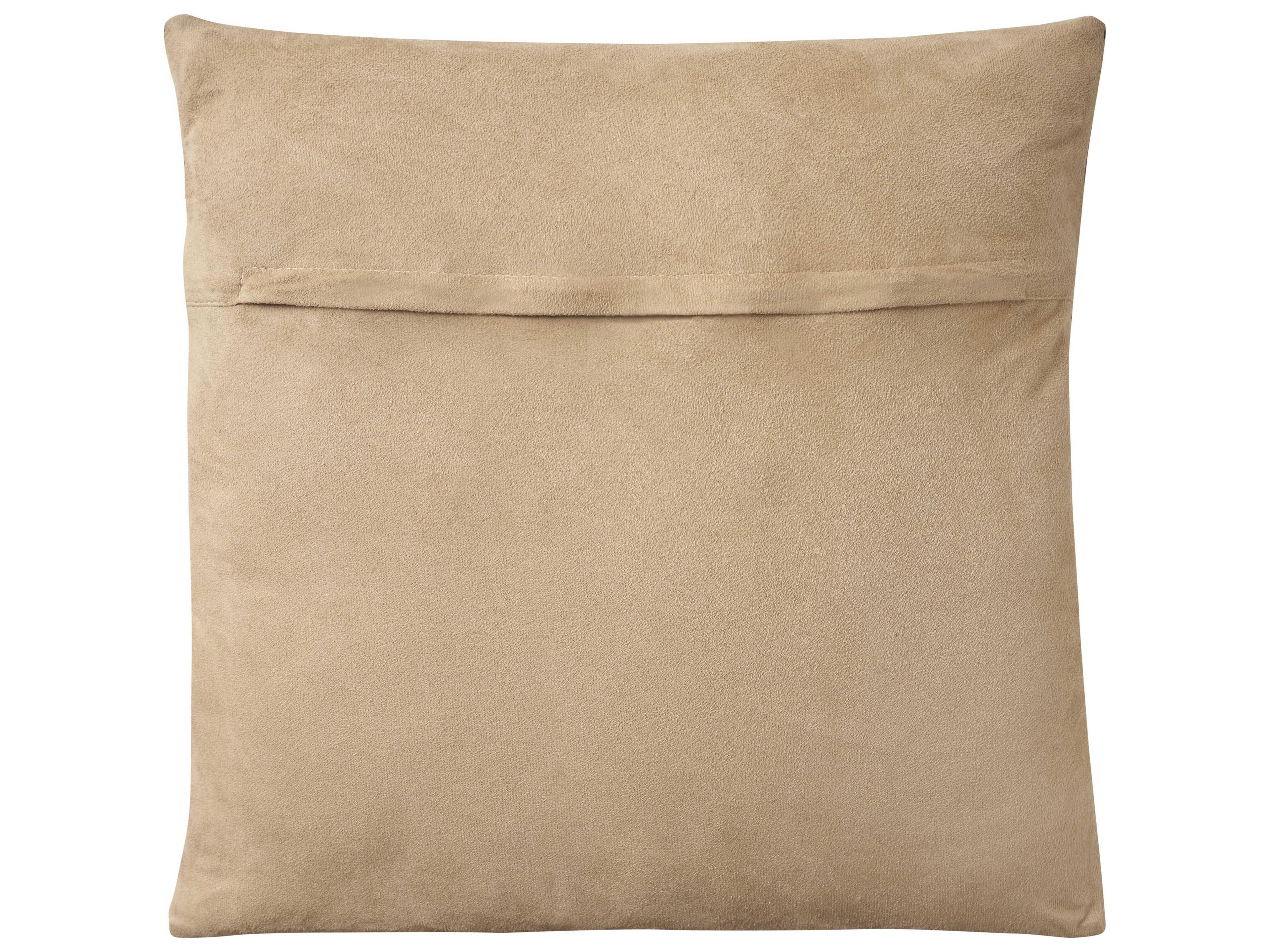 Nourison Mina Victory Natural Leather Hide Leopard 20" x 20" Pillow