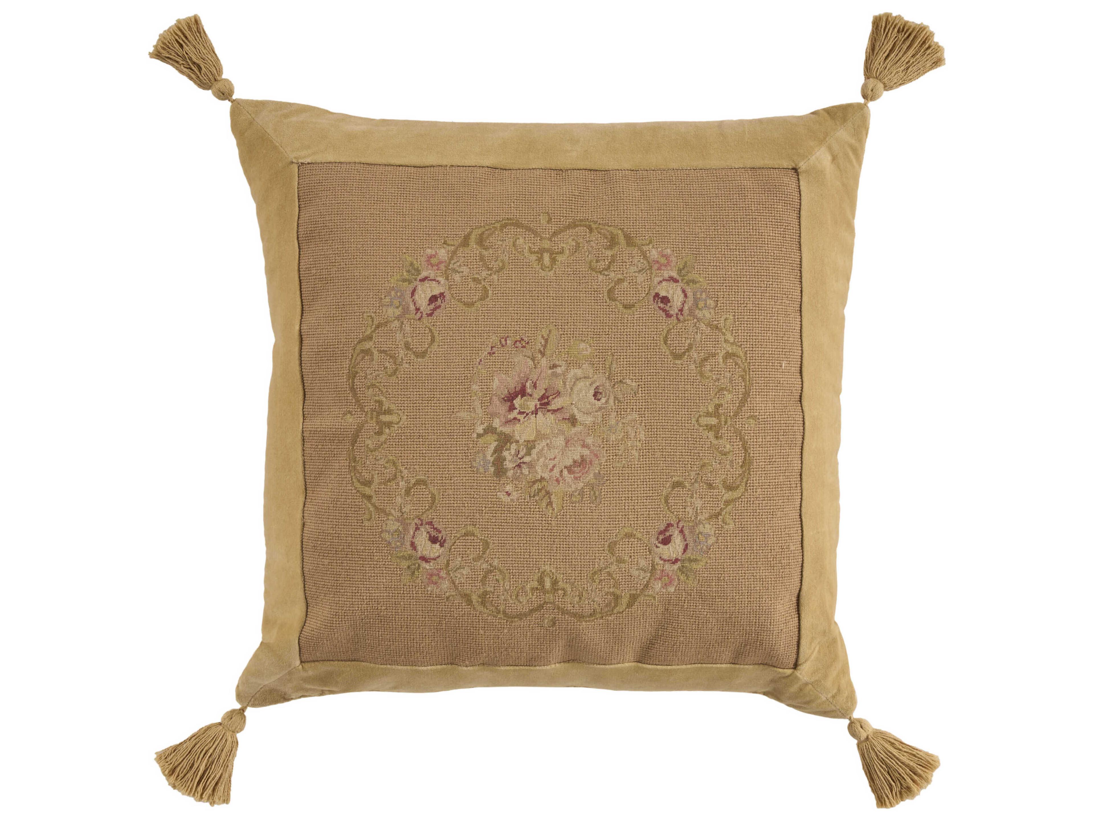 Nourison Mina Victory Vintage Floral Center 24" x 24" Blush Pillow