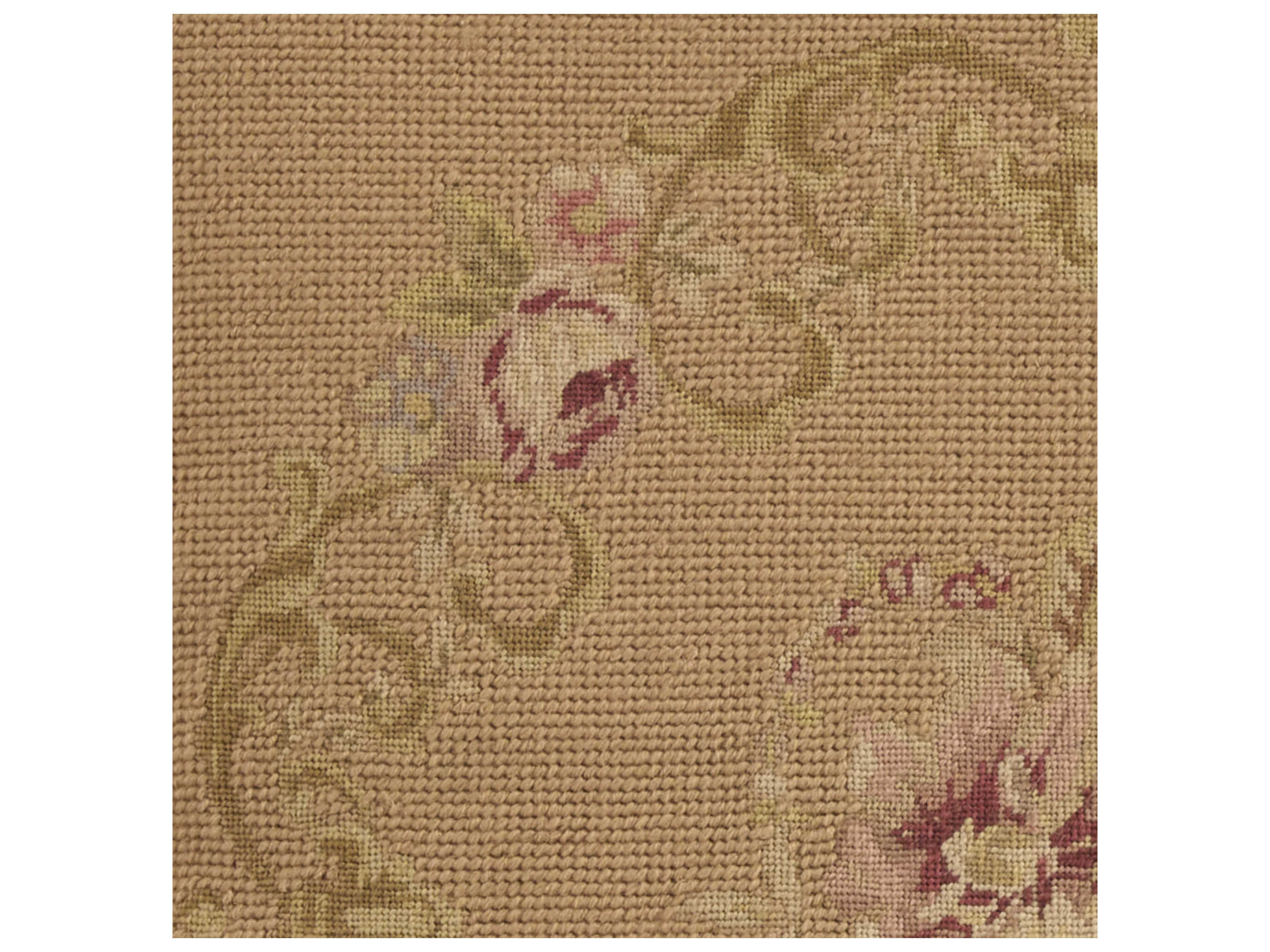 Nourison Mina Victory Vintage Floral Center 24" x 24" Blush Pillow