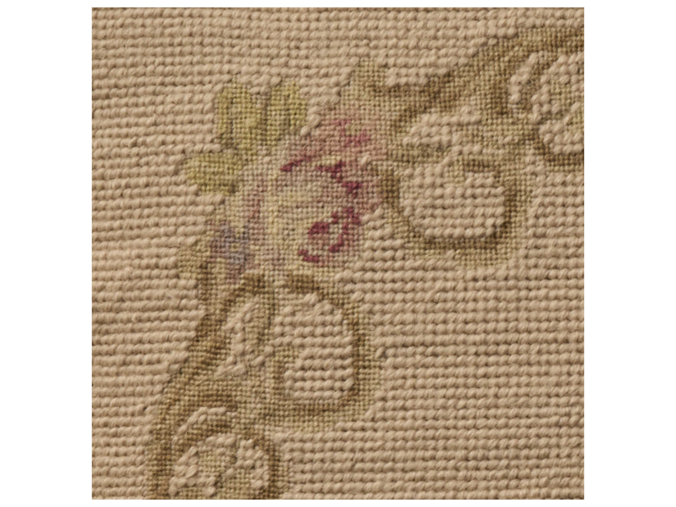 Nourison Mina Victory Vintage Floral Border 20" x 20" Beige Pillow