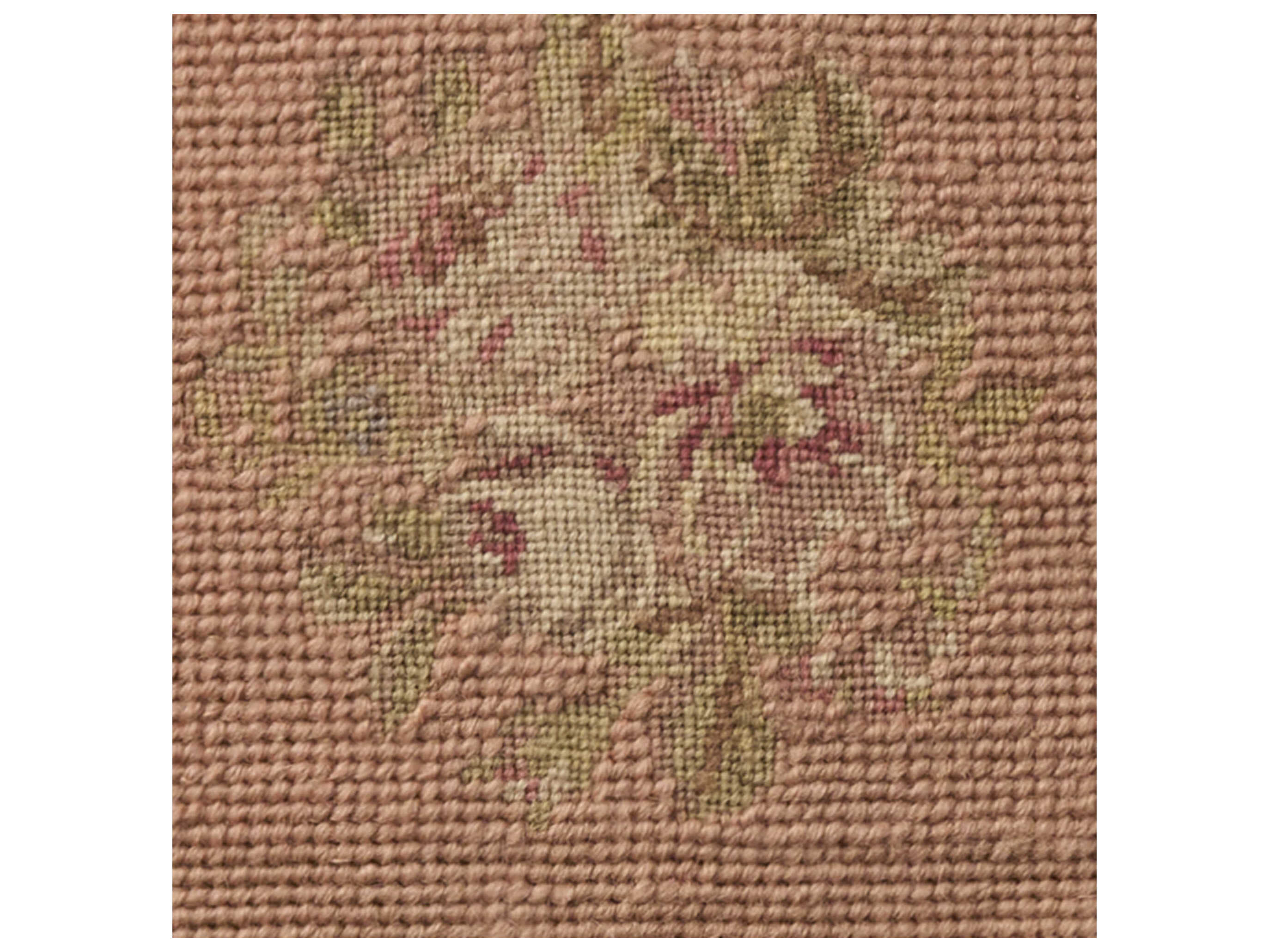 Nourison Mina Victory Vintage Floral Checkers 18" x 18" Pink Pillow