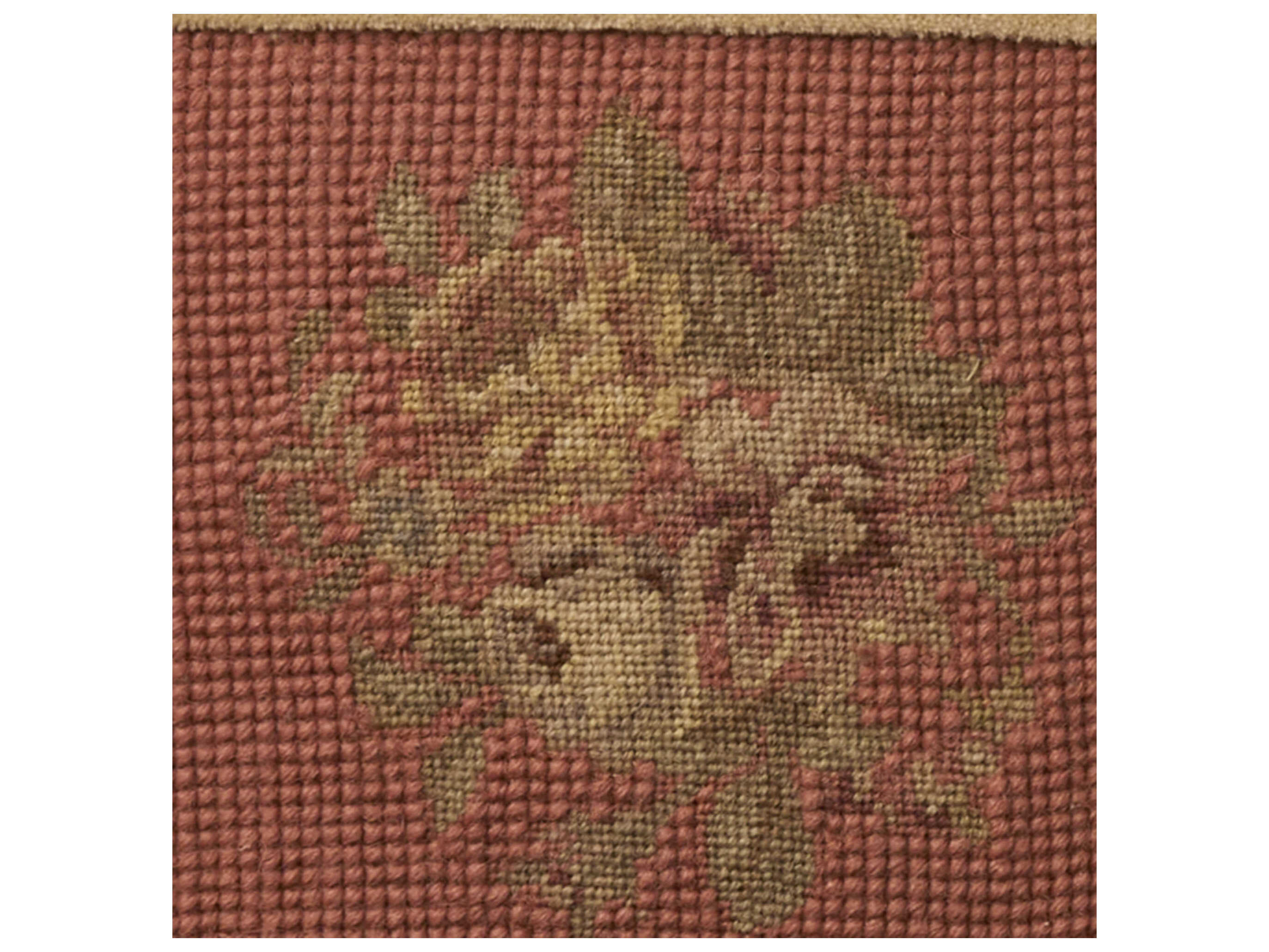 Nourison Mina Victory Vintage Floral Checkers 18" x 18" Coral Pillow