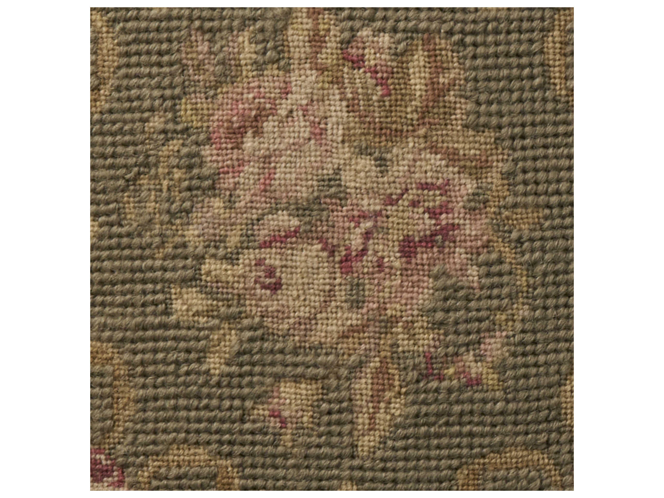 Nourison Mina Victory Vintage Floral Checkers 15" x 15" Sage Pillow