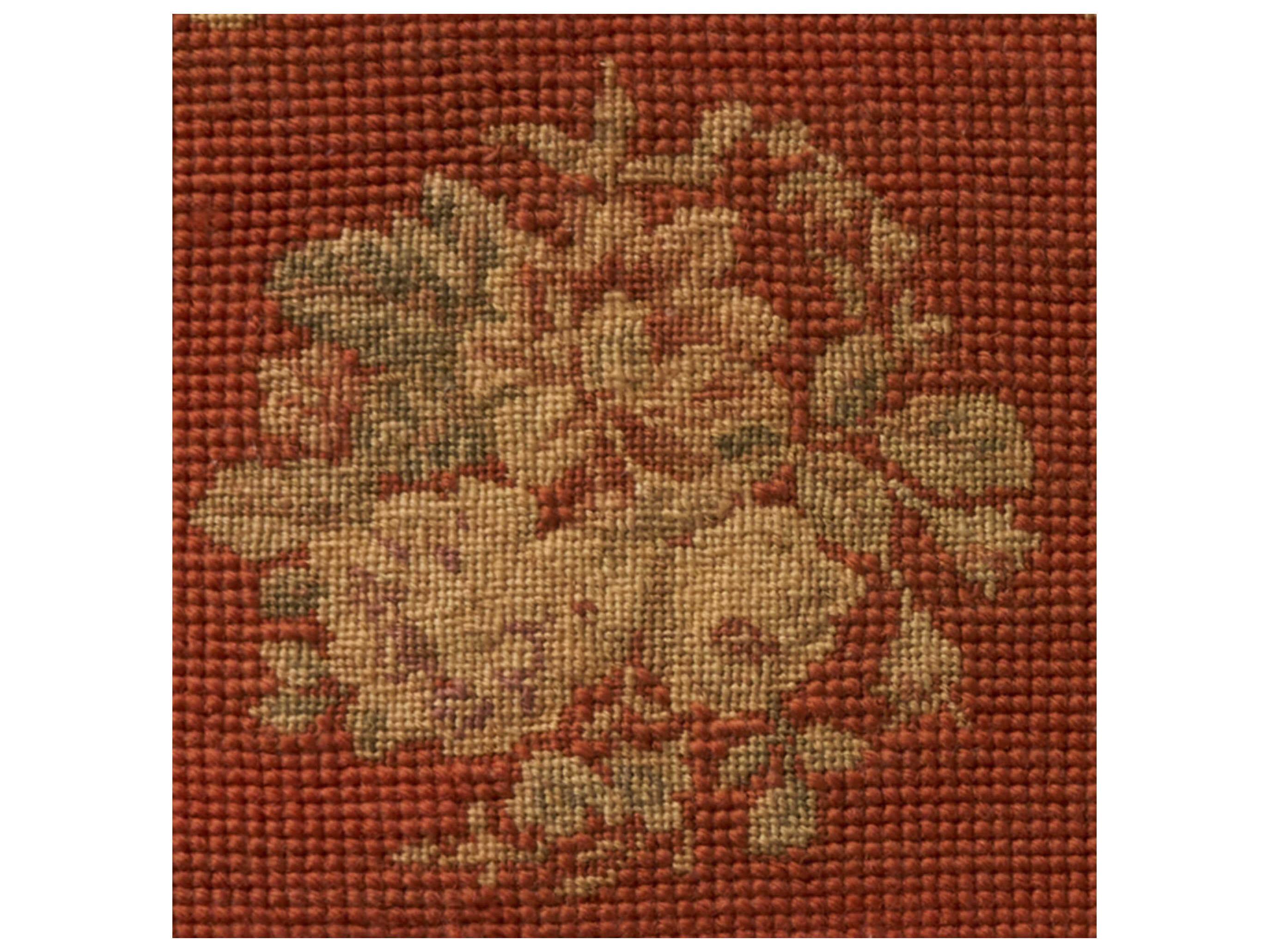 Nourison Mina Victory Vintage Floral Center 18" x 18" Rust Pillow