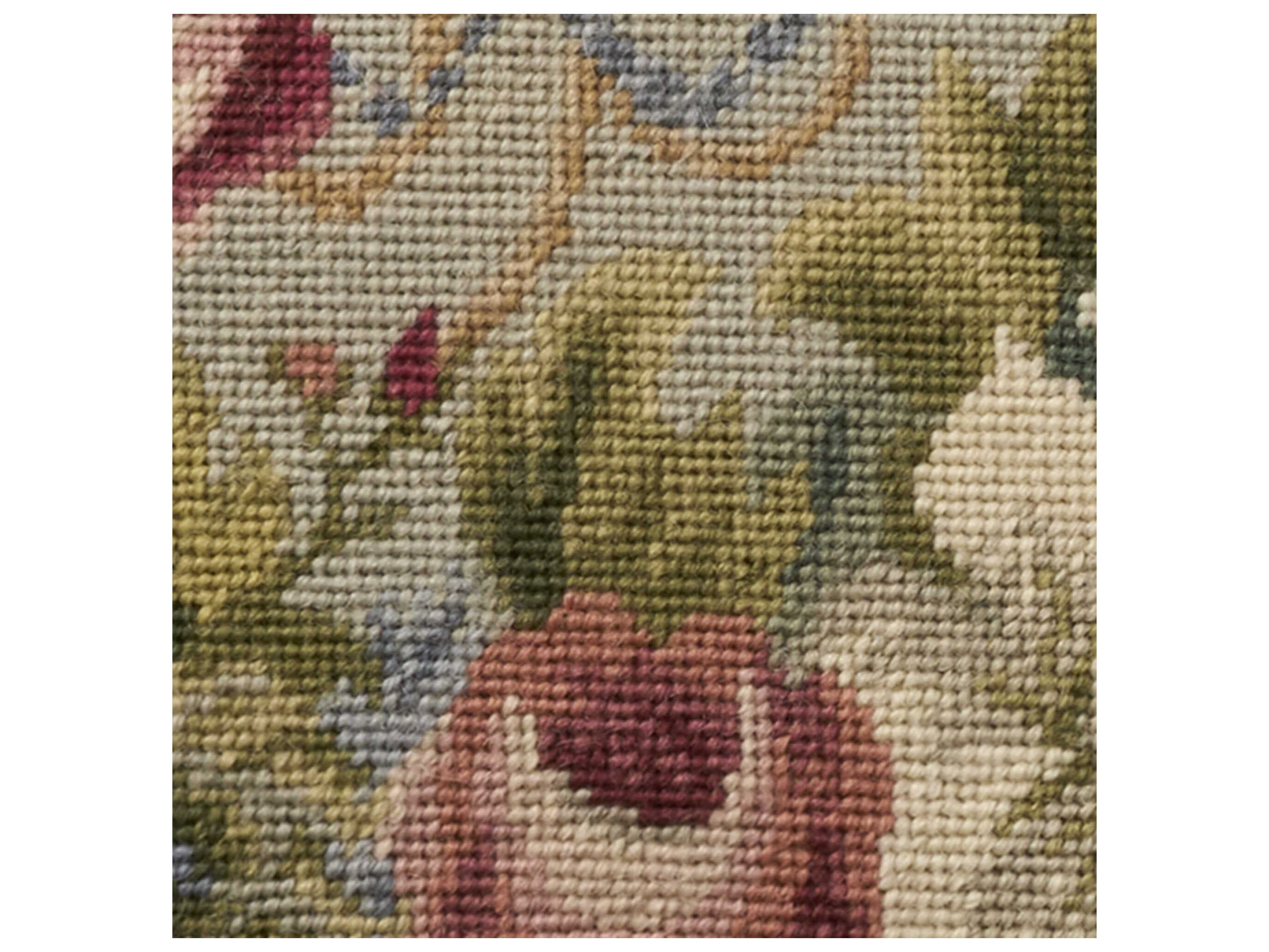 Nourison Mina Victory Vintage White Flowers 13" x 20" Blue Pillow