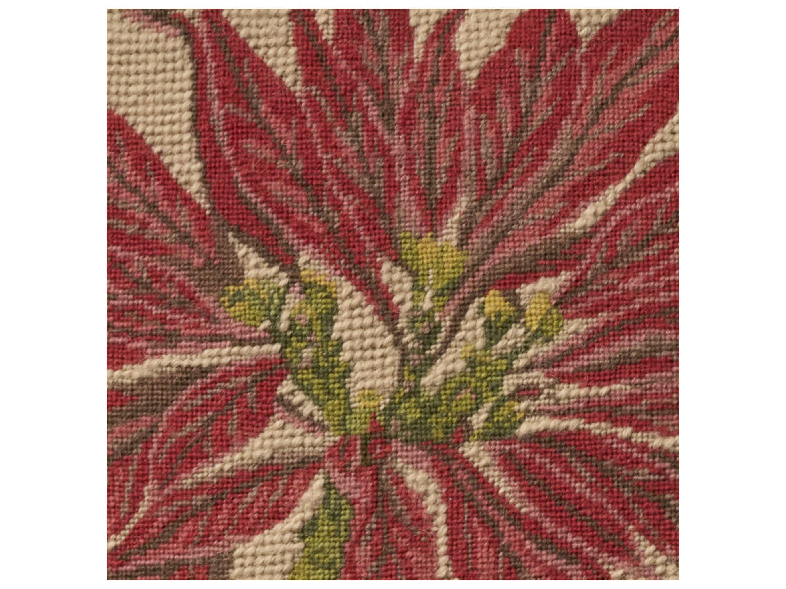 Nourison Mina Victory Vintage Pointsettia 21" x 21" Beige Pillow