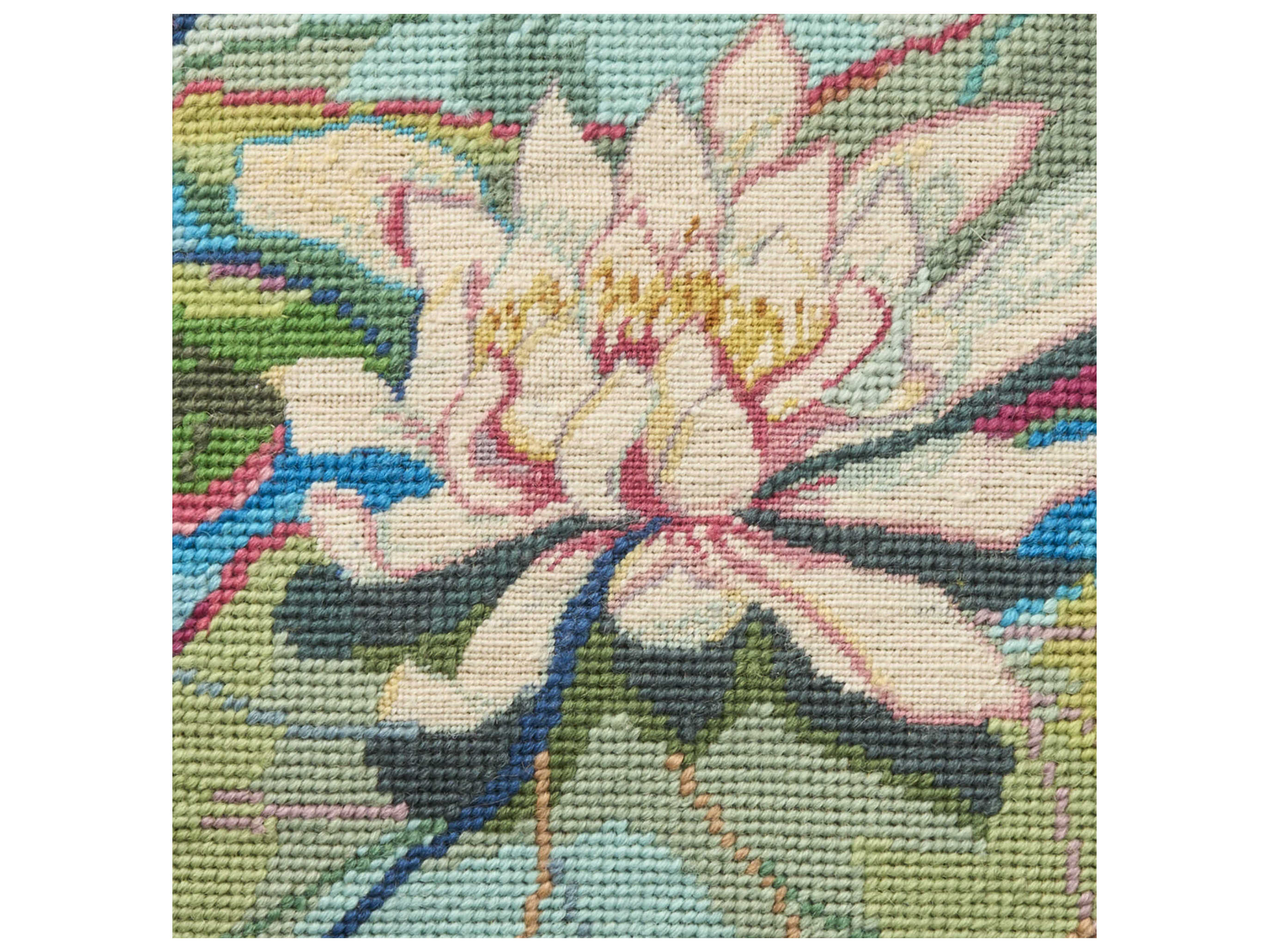 Nourison Mina Victory Vintage Lotus 19" x 19" Blue Pillow