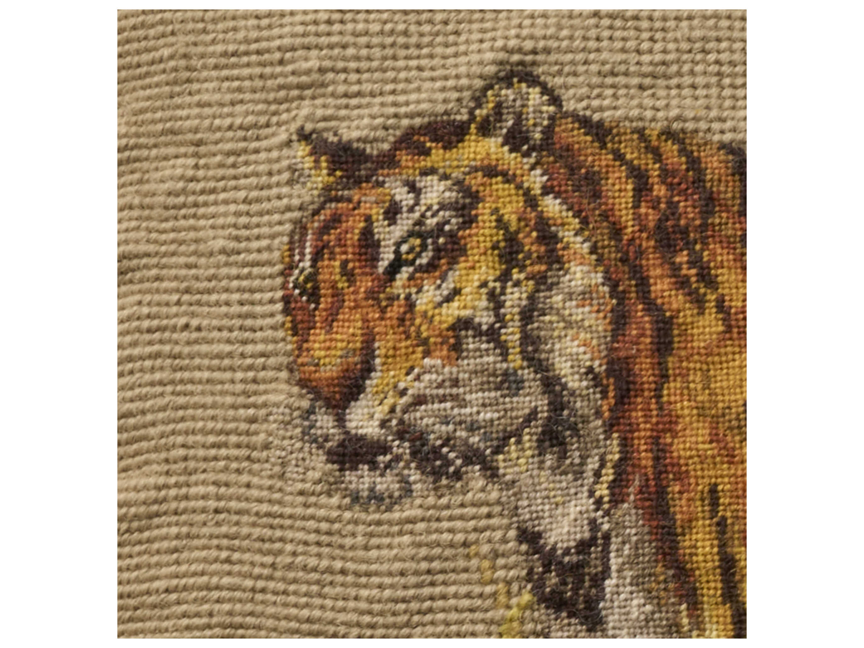 Nourison Mina Victory Vintage Tiger 19" x 23" Beige Pillow