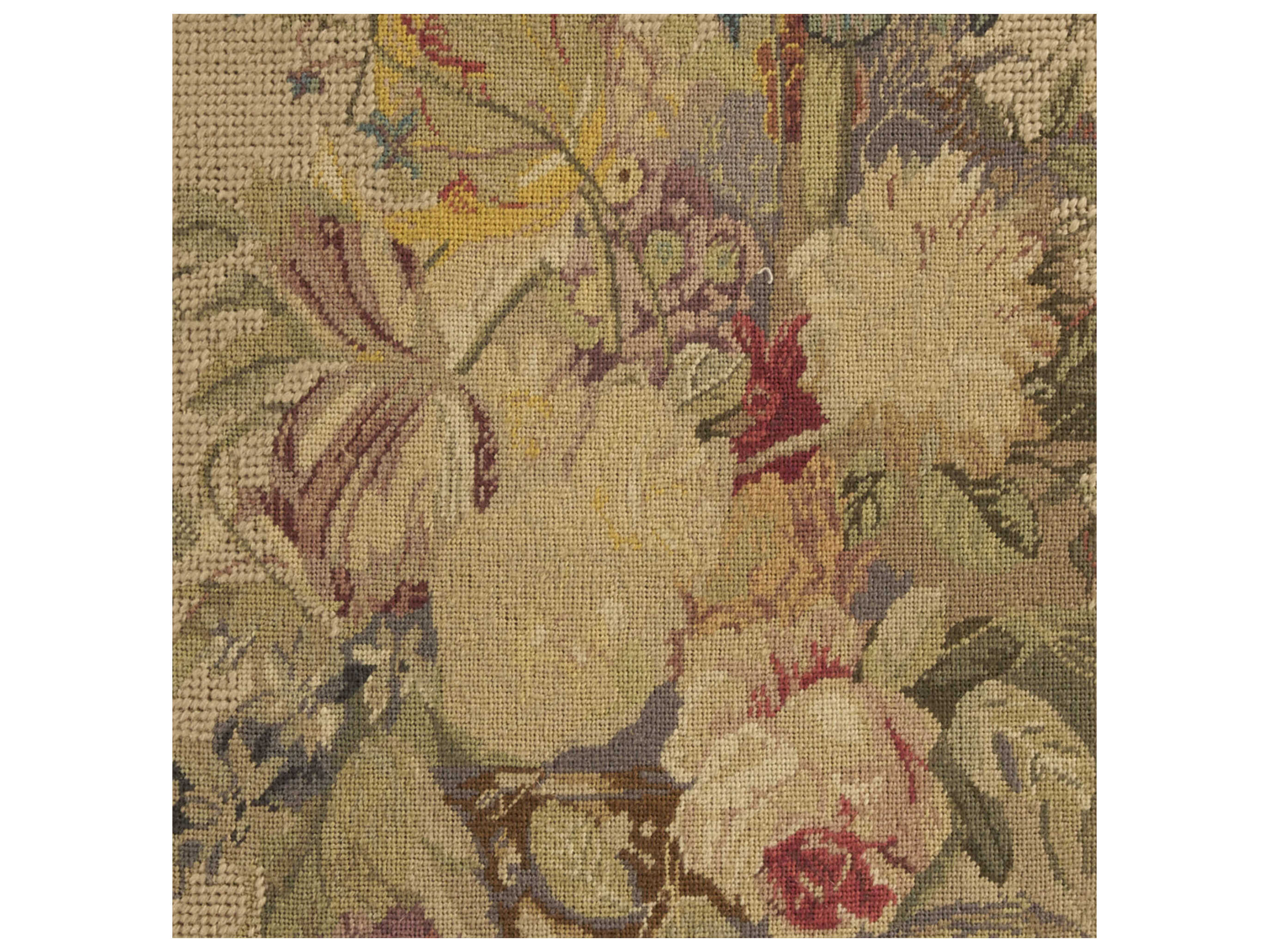 Nourison Mina Victory Vintage Floral Bouquet 25" x 25" Beige Pillow