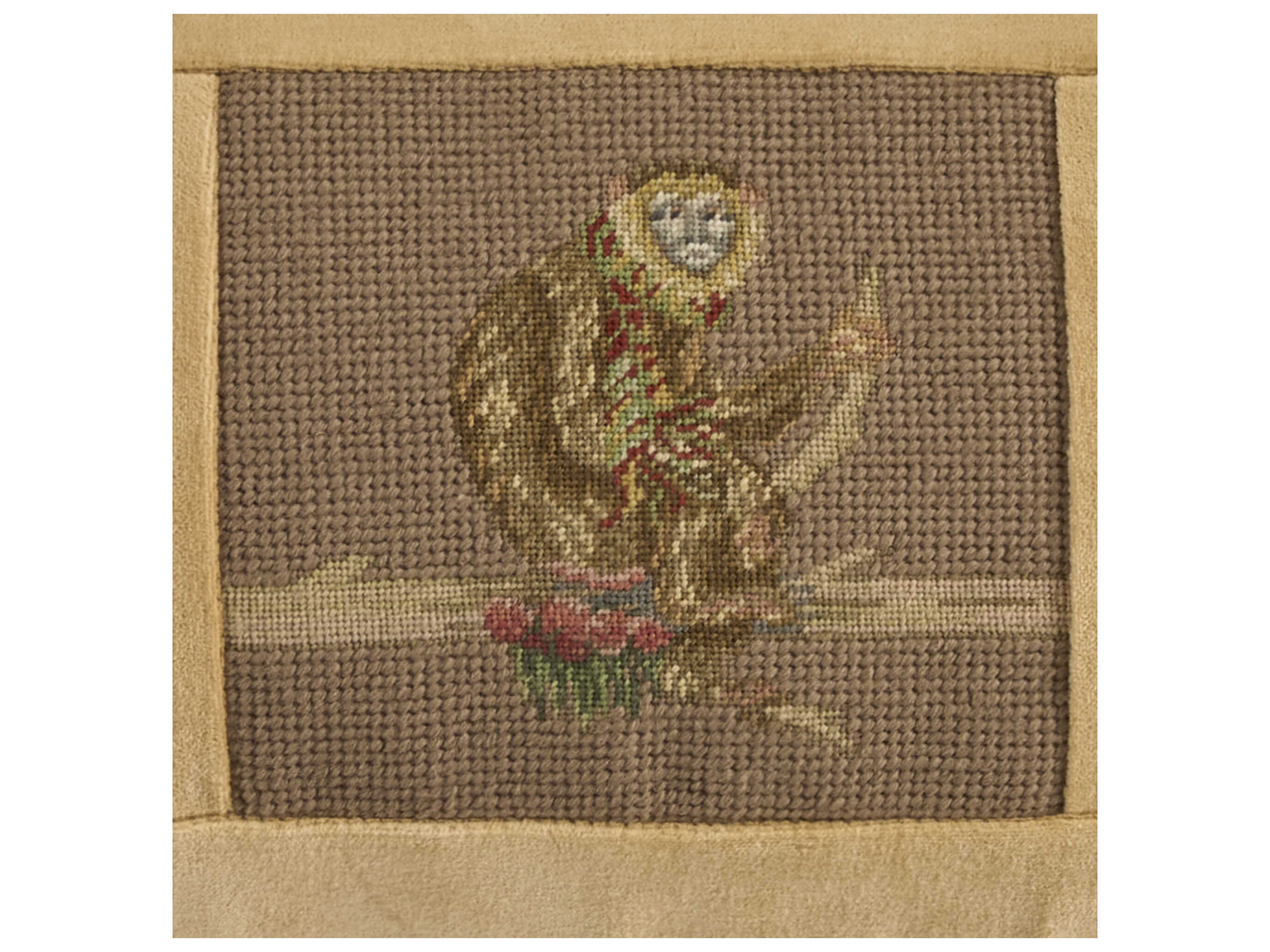 Nourison Mina Victory Vintage Monkey On Branch 12" x 30" Taupe Pillow