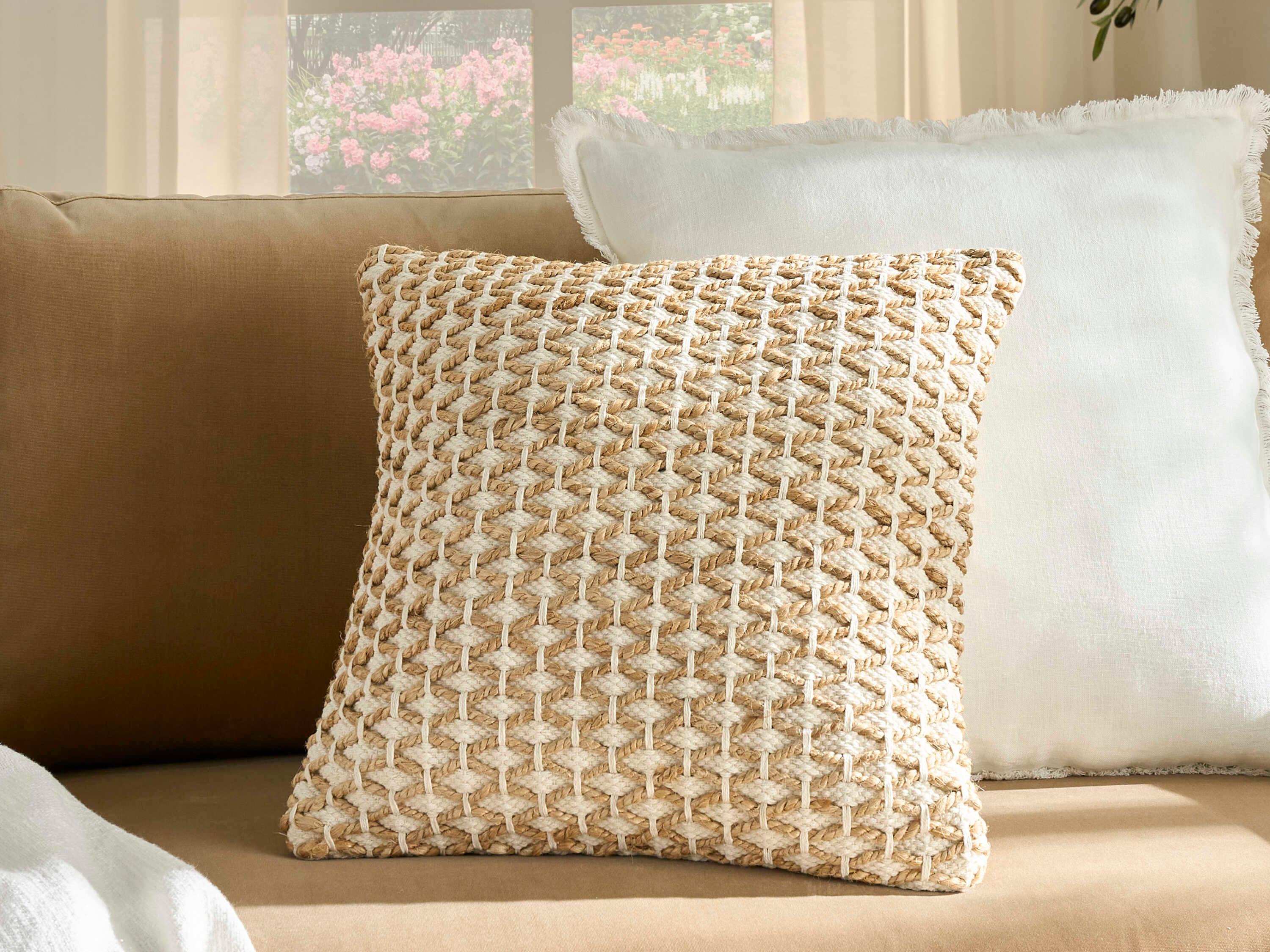 Nourison Lifestyle Jute & Cotton Weave Throw Pillow
