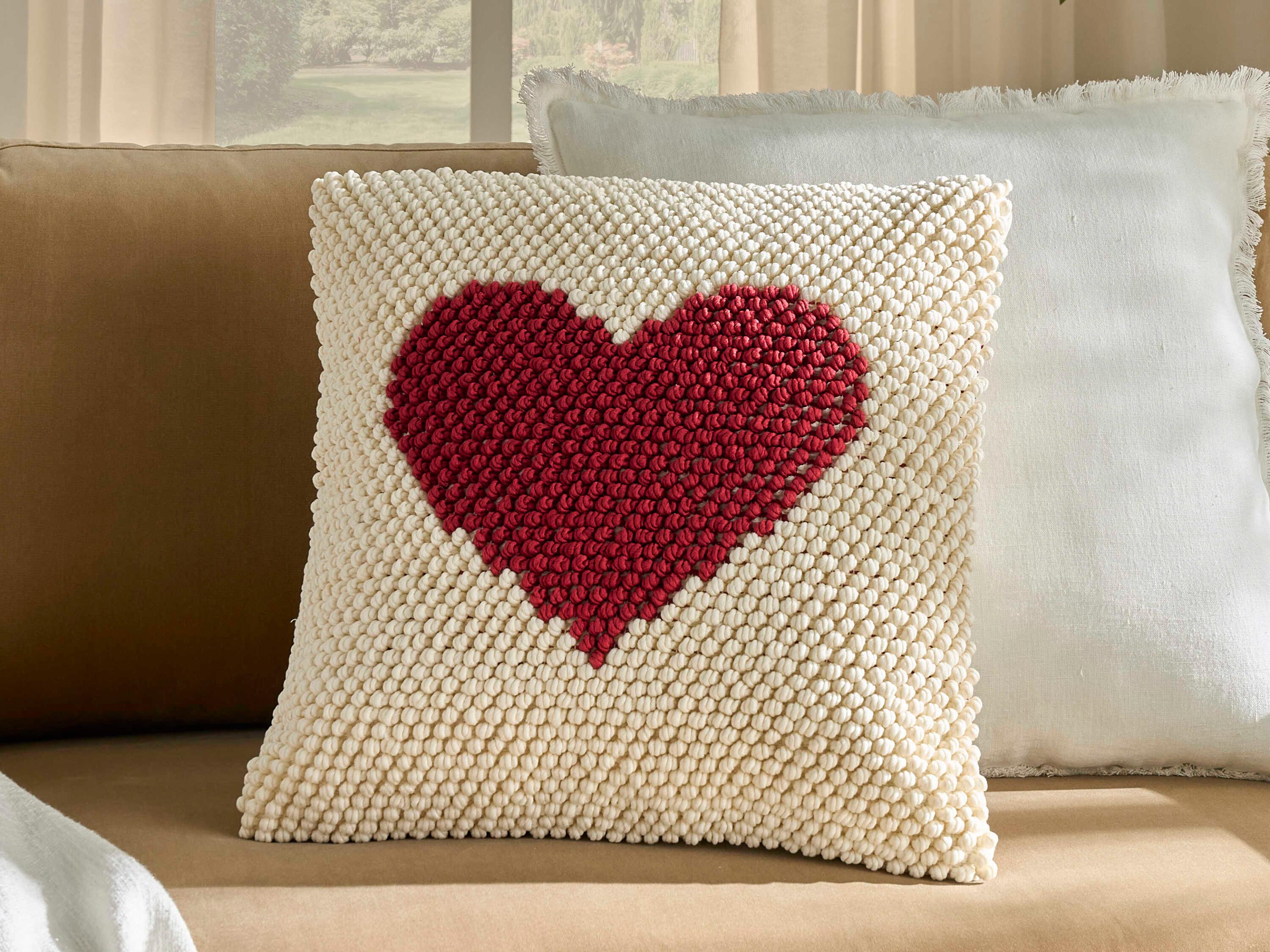 Nourison Holiday Loop Heart Pillow