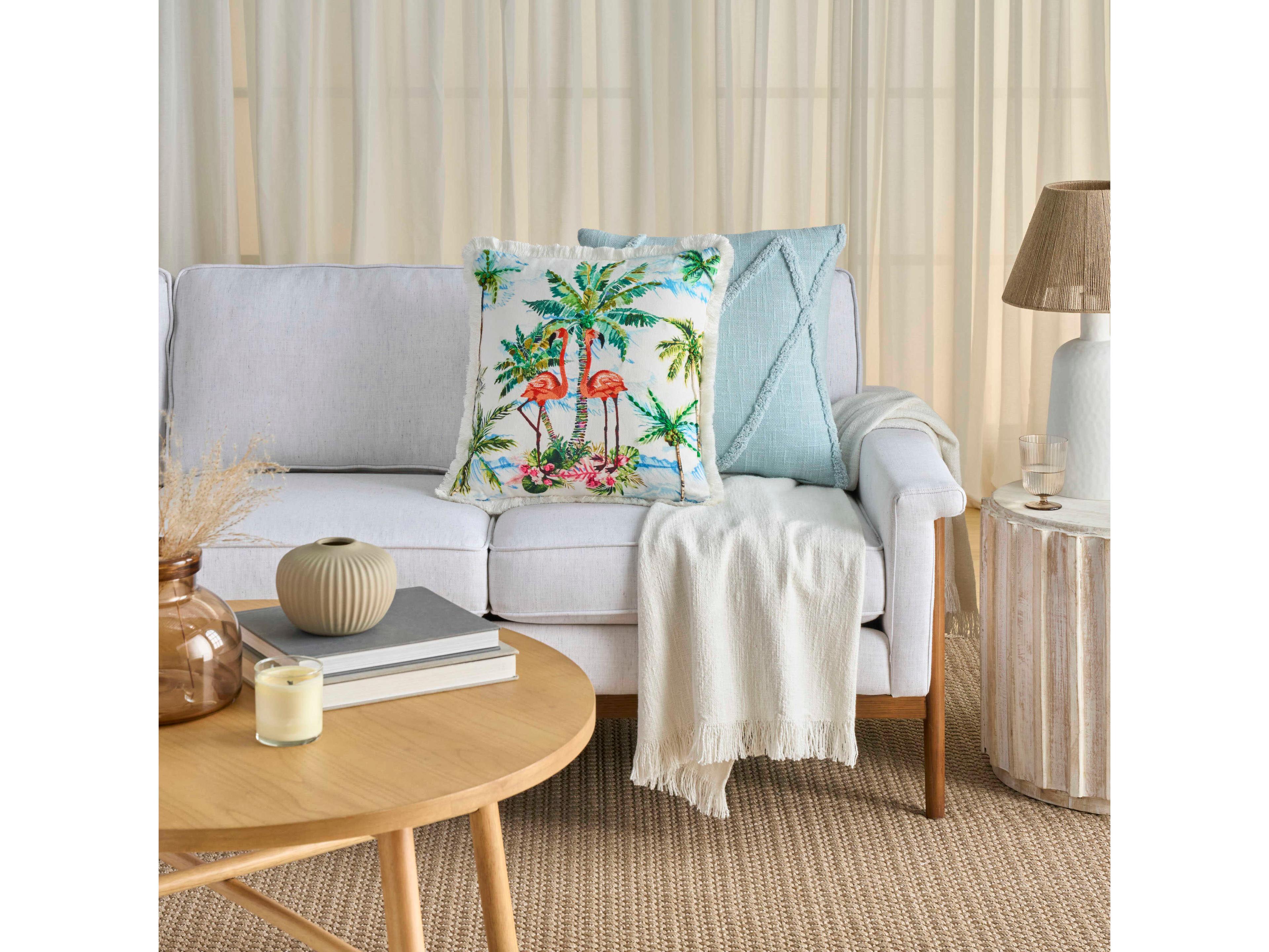 Nourison Mina Victory Coastal Flamingos Pillow