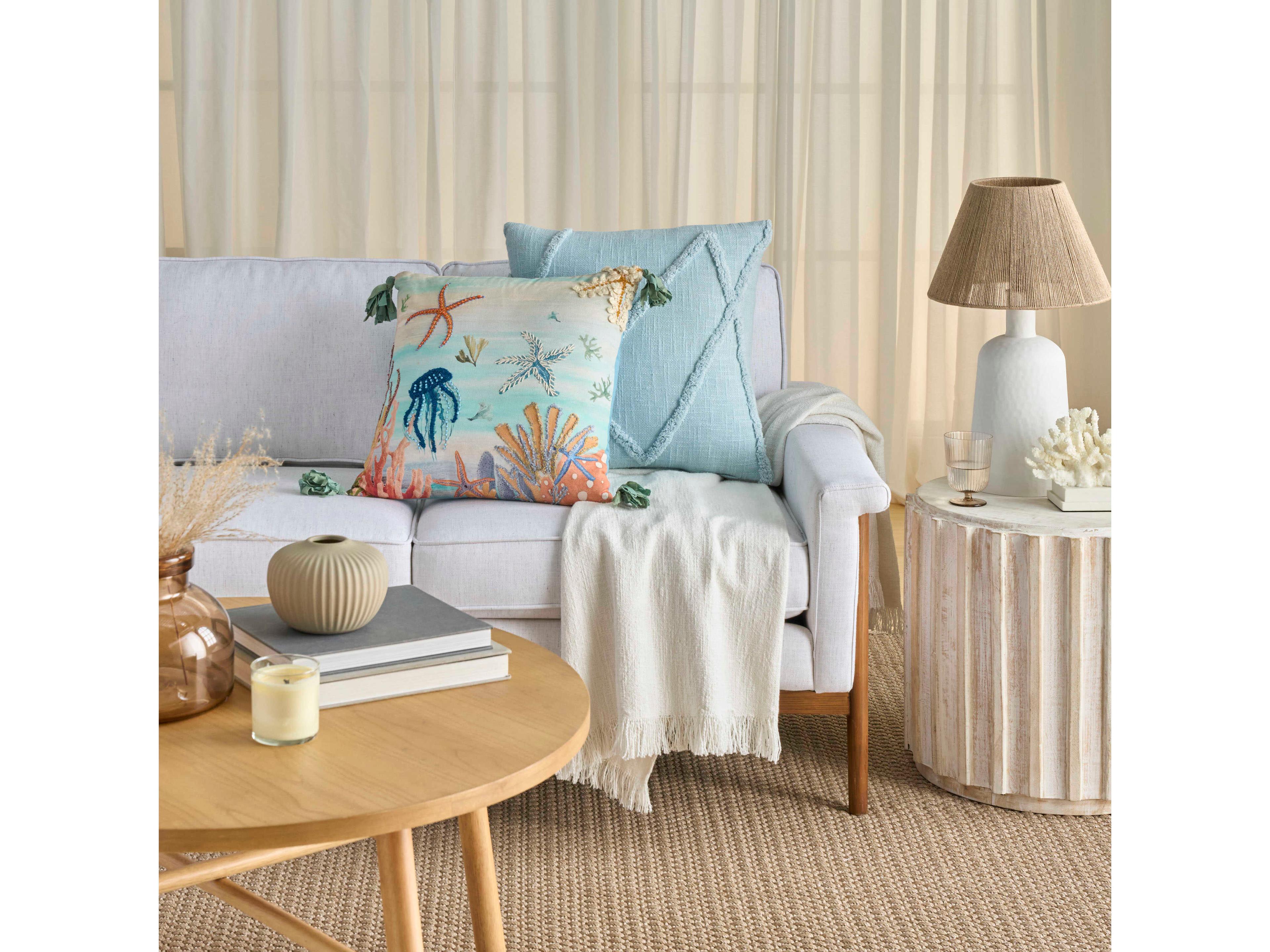 Nourison Mina Victory Coastal Under The Sea Pillow