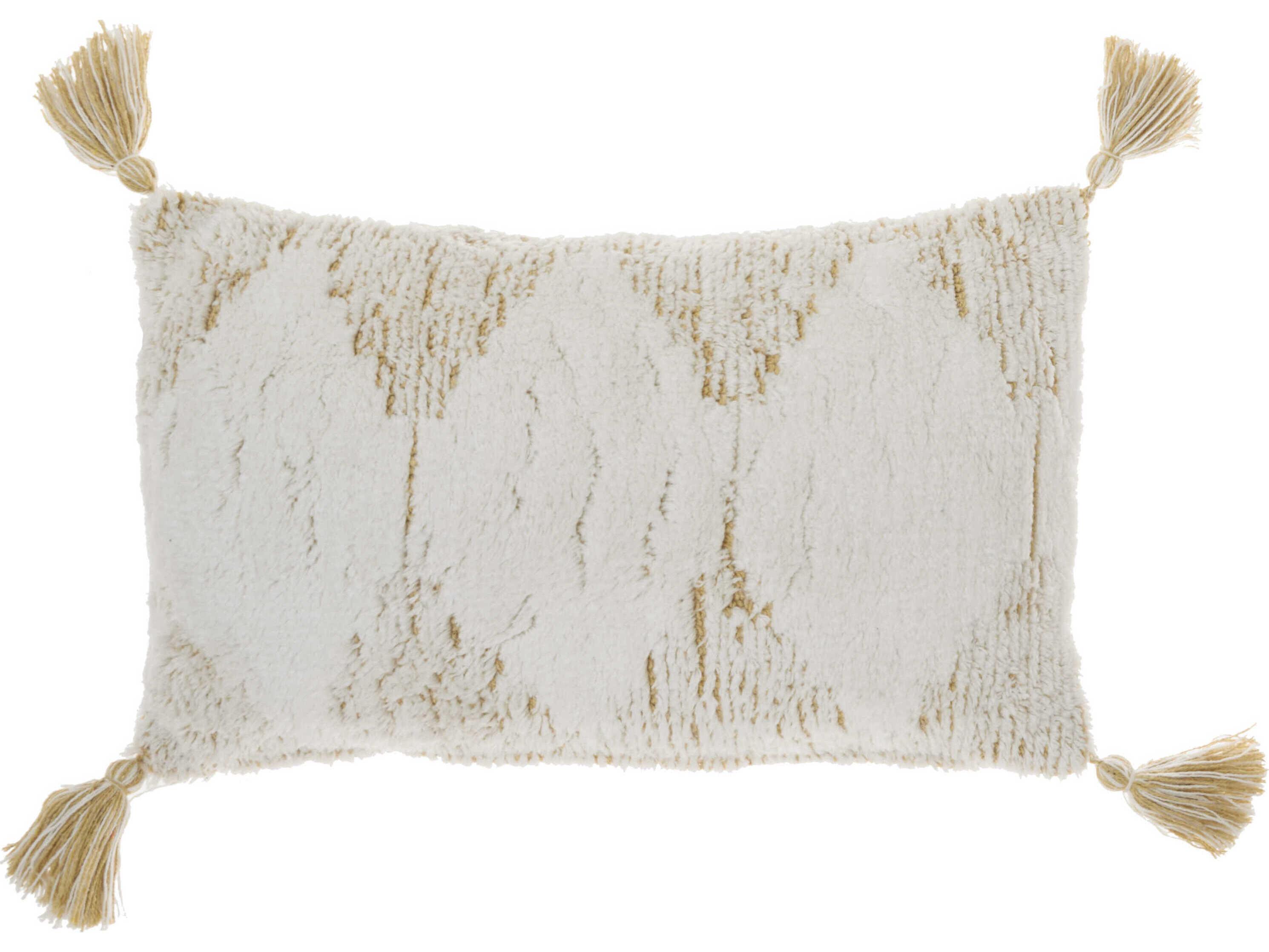 Nourison Nicole Curtis Pillow Yellow 12" x 20" Pillow