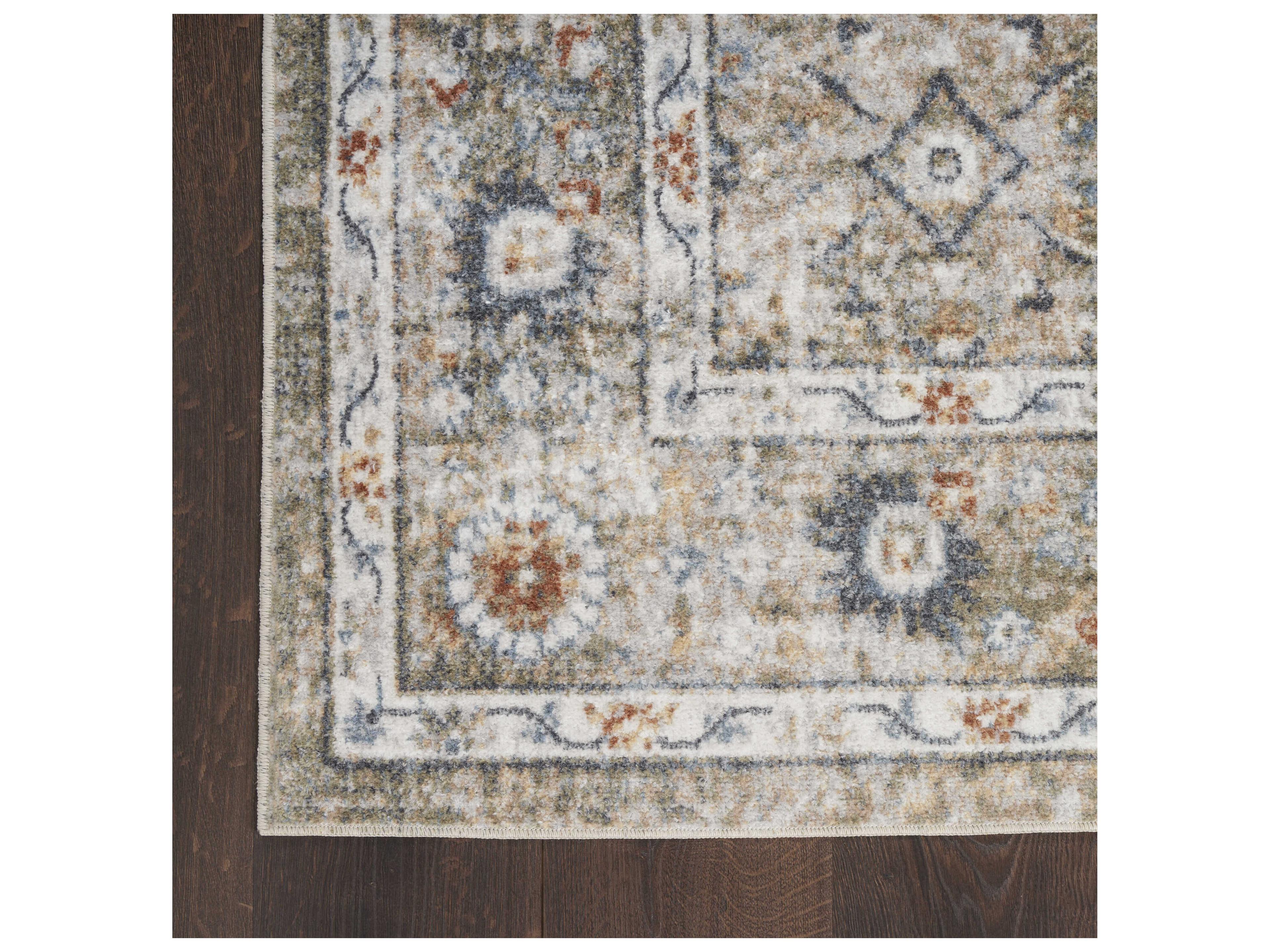 Nourison Astra Machine Washable Bordered Runner Area Rug