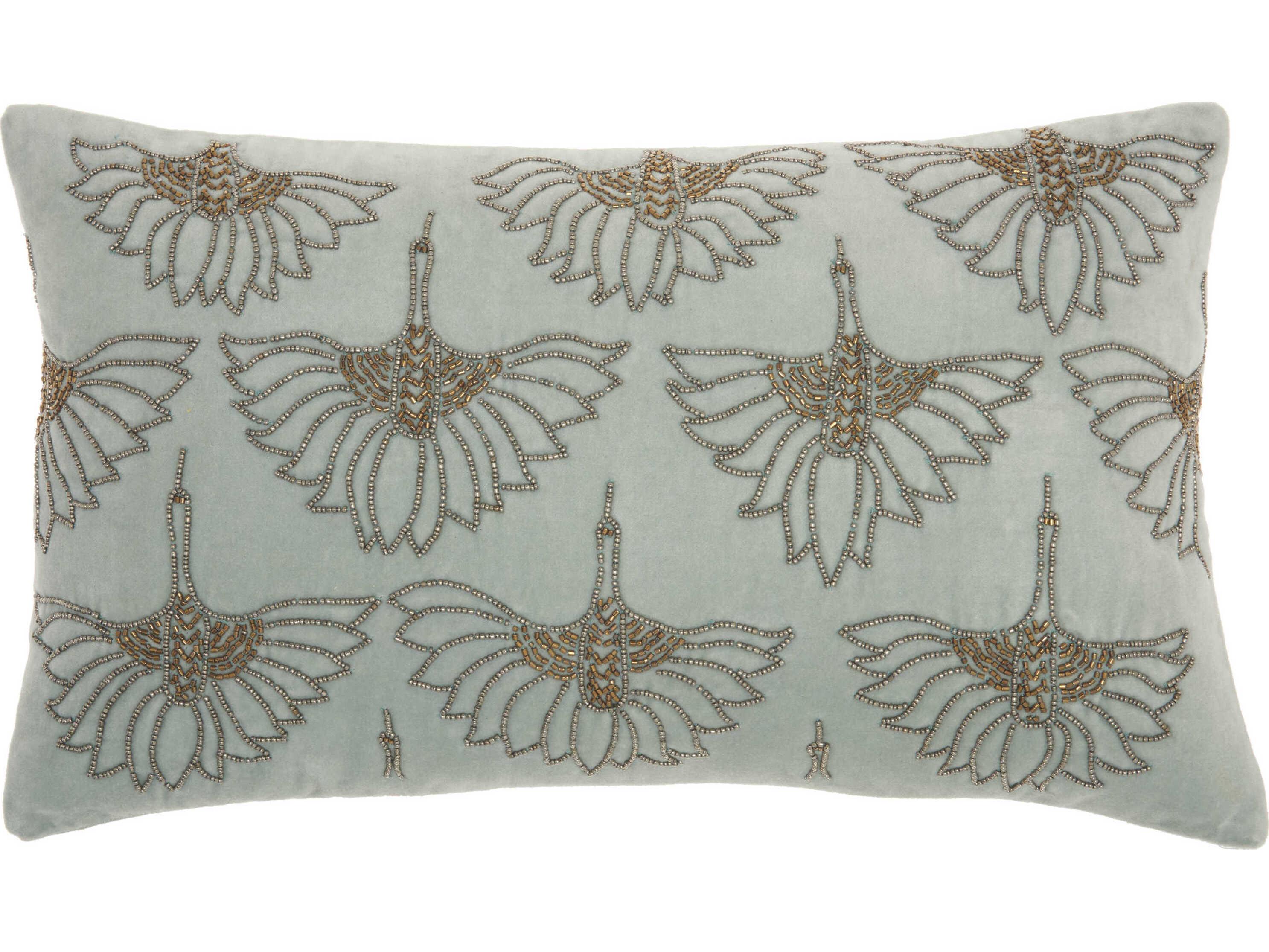 Nourison Sofia Celadon 12" x 20" Pillow