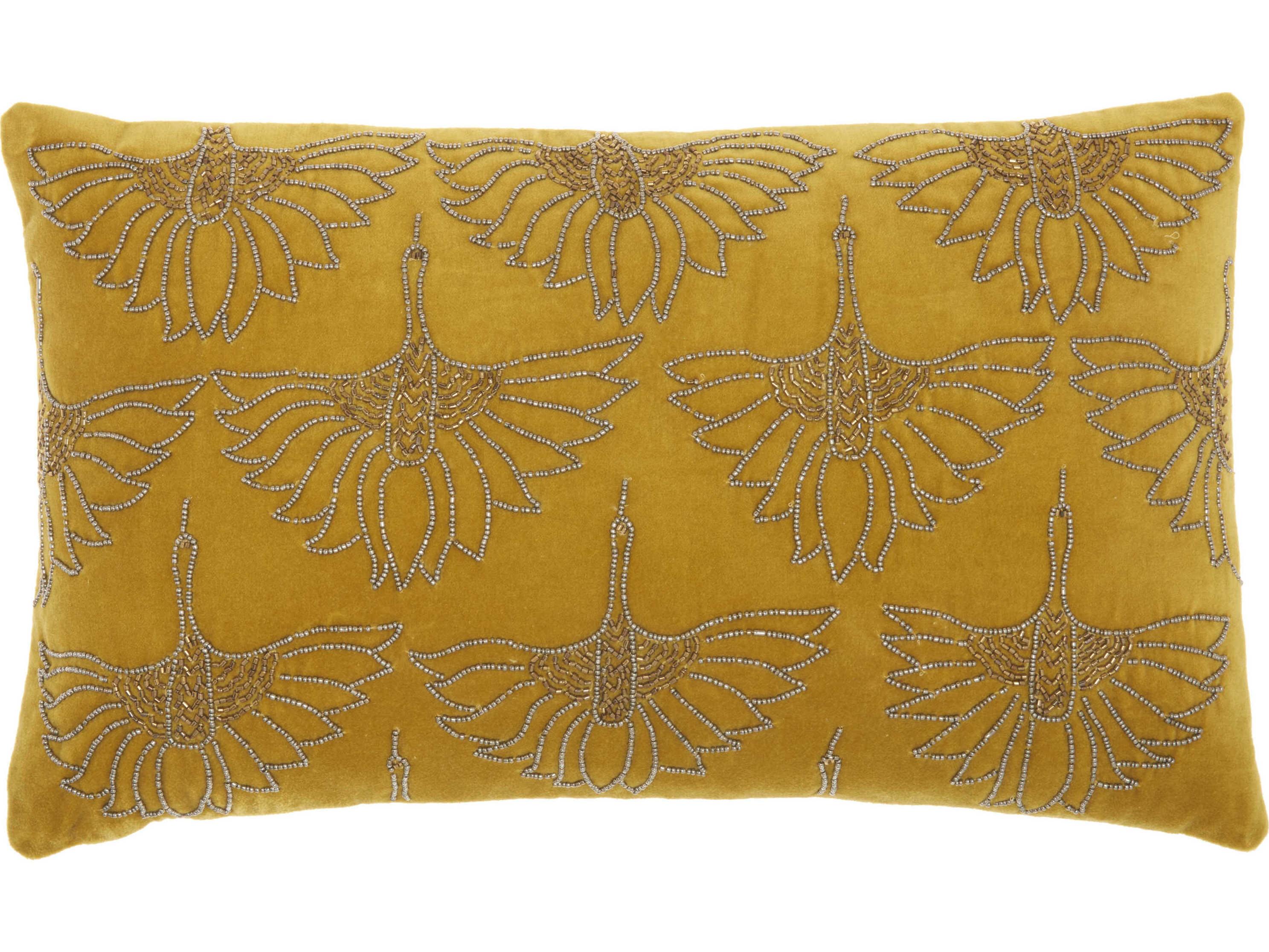 Nourison Sofia Gold 12" x 20" Pillow