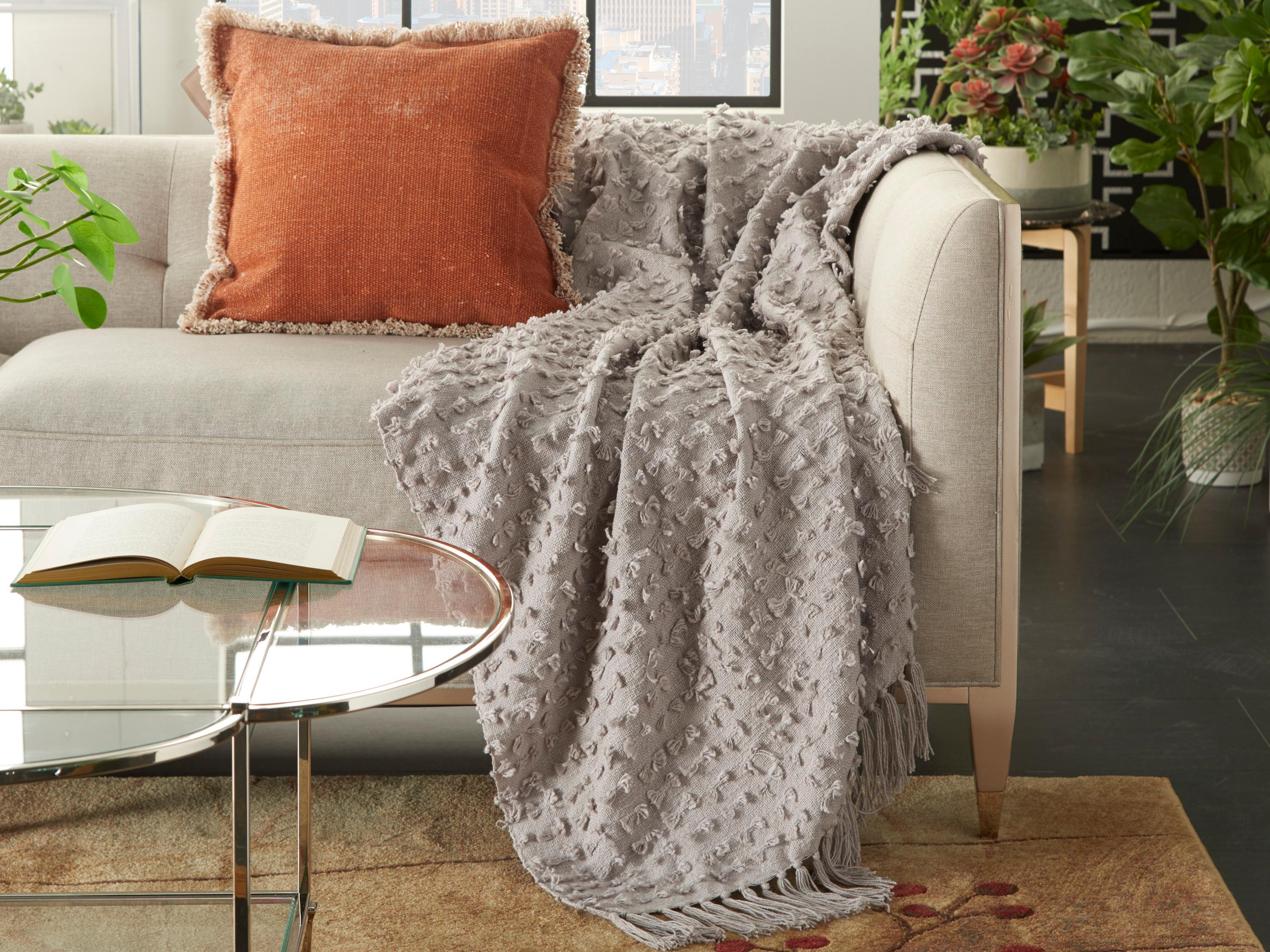 Nourison Life Styles Khaki Throw Blanket