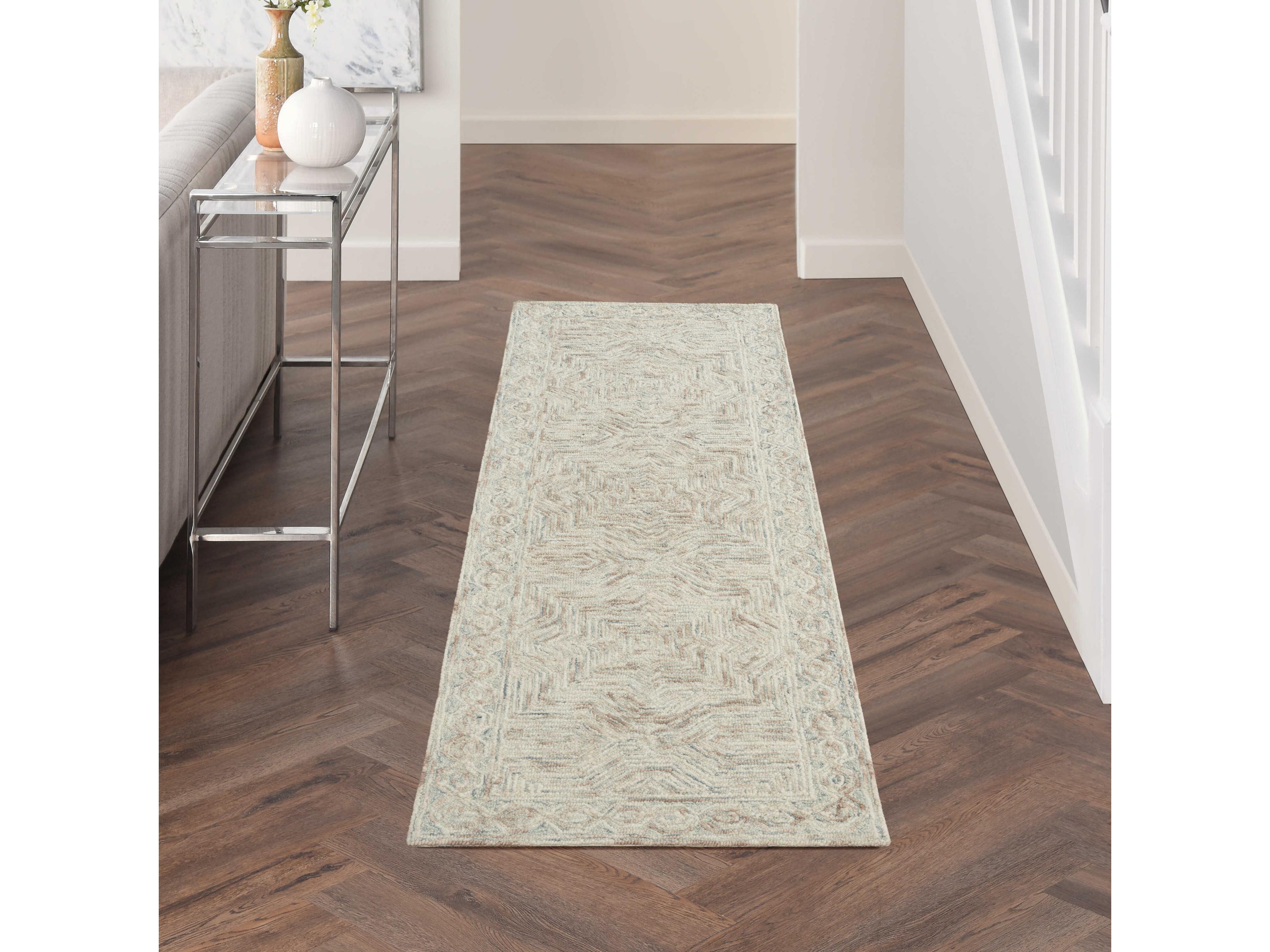Nourison Interlock Bordered Runner Area Rug