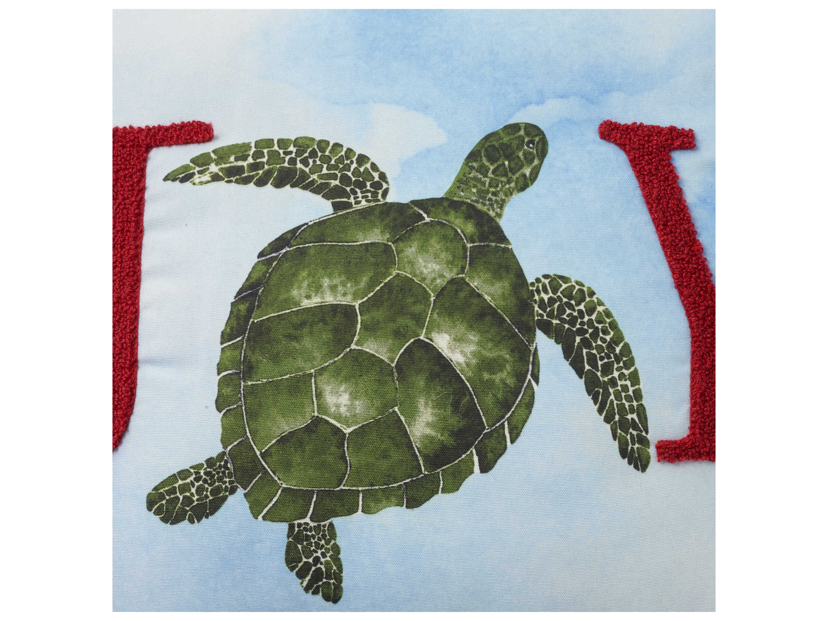 Nourison Holiday Pillows Multicolor 18" x 18" Joy Sea Turtle Pillow