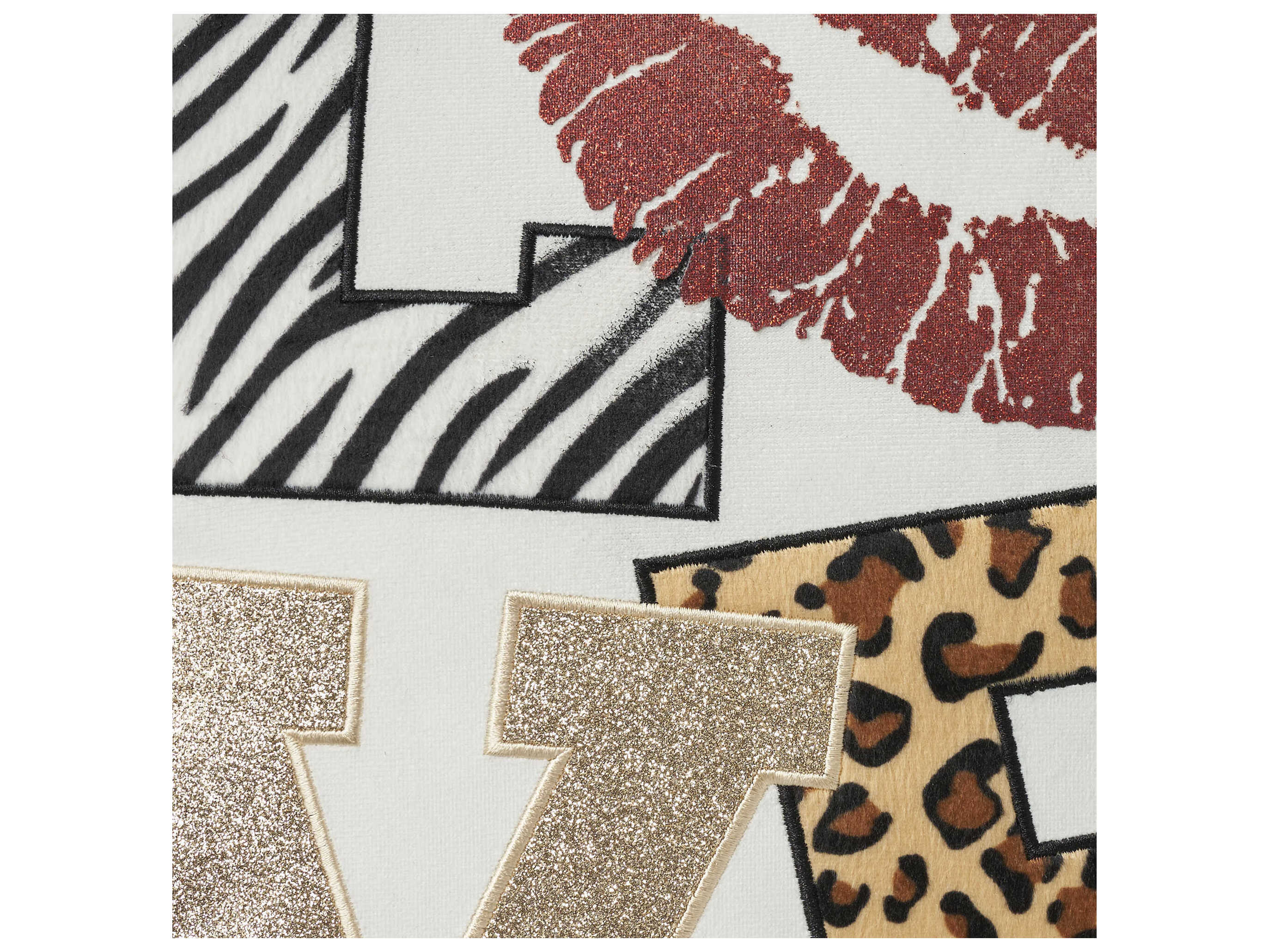 Nourison Holiday Pillows Multicolor 16" x 16" Love Leopard Pillow