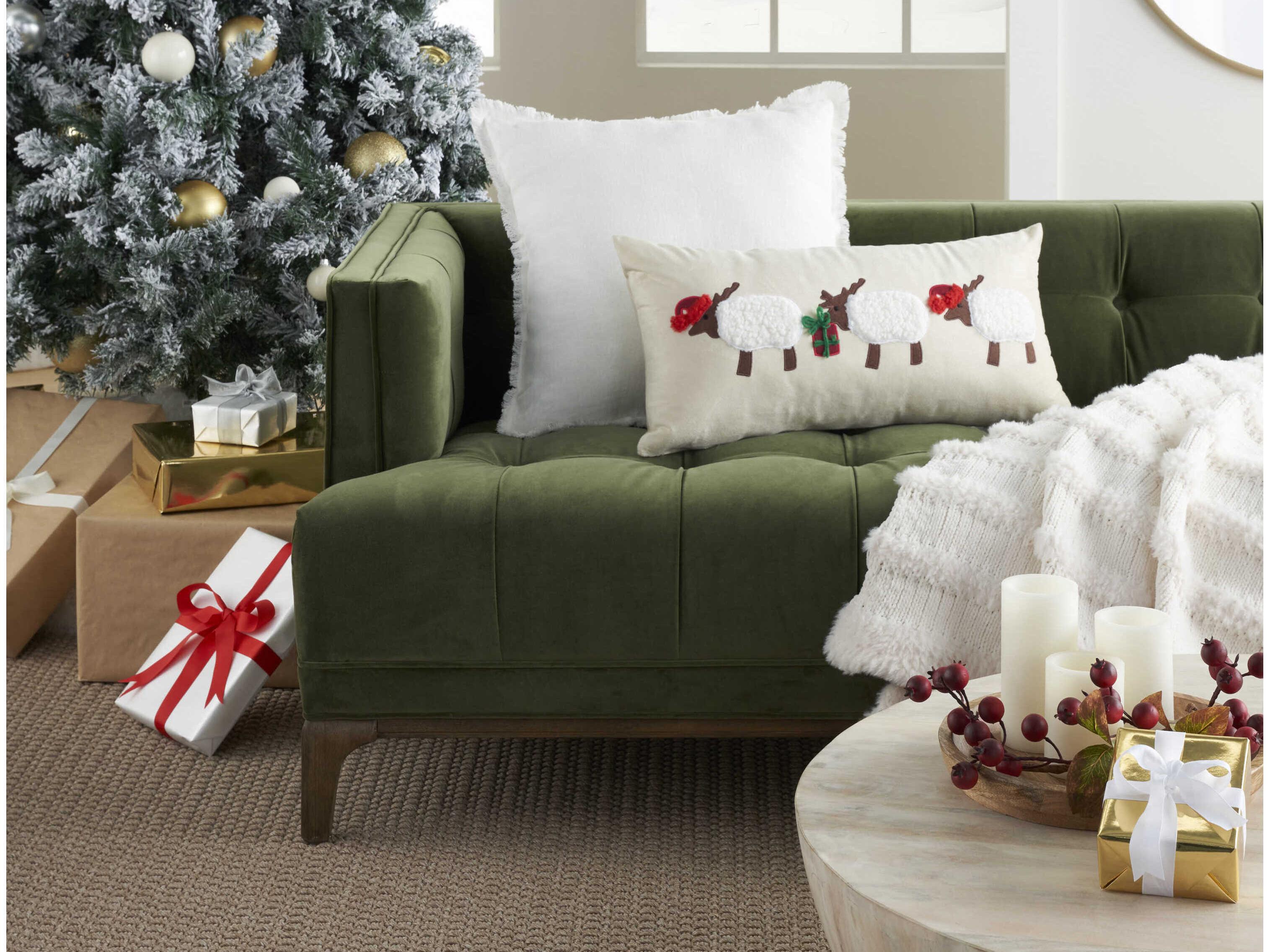 Nourison Holiday Pillows Beige 12" x 24" Applique Sheet Pillow