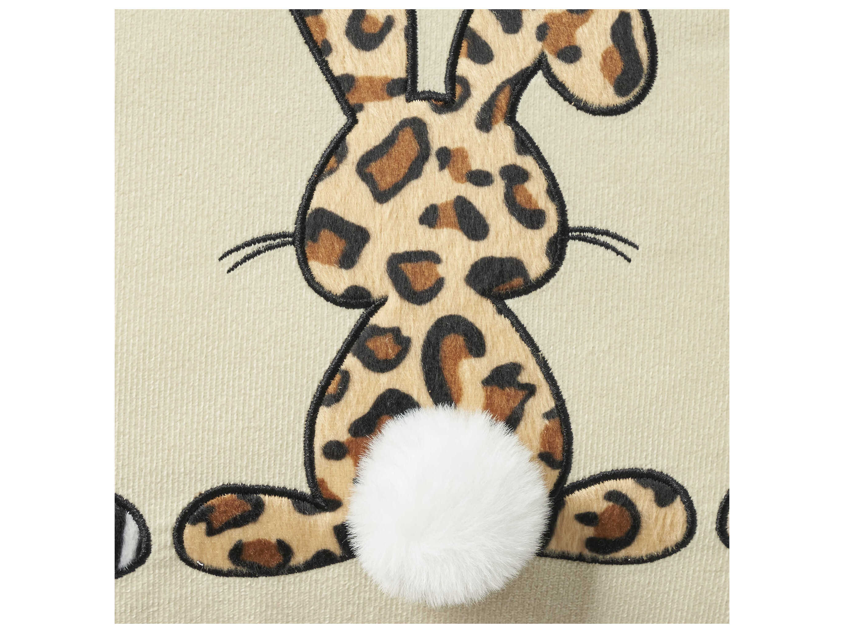 Nourison Holiday Pillows Beige 14" x 20" Applique Bunnies Pillow