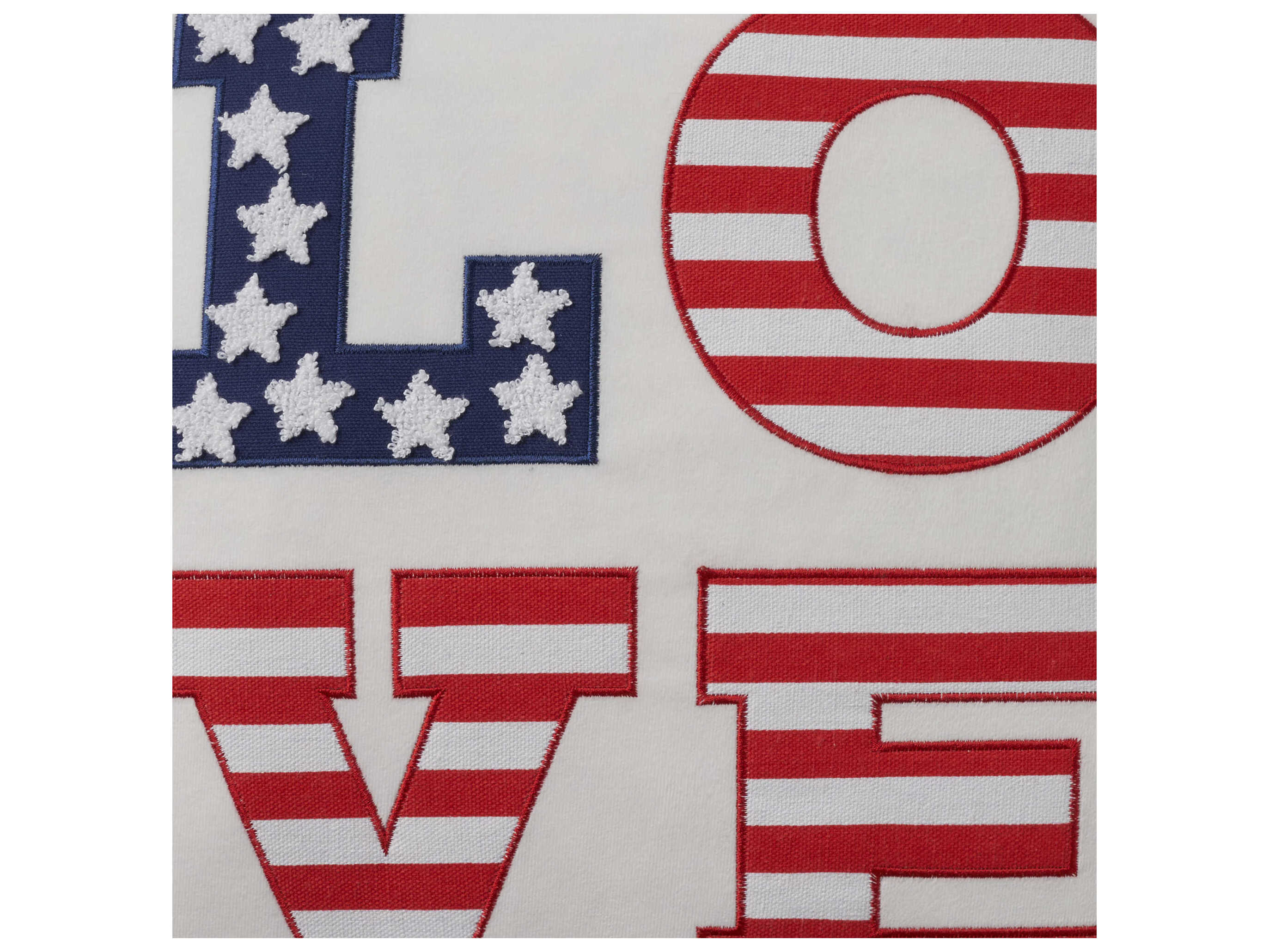 Nourison Holiday Pillows White 18" x 18" Love Americana Pillow