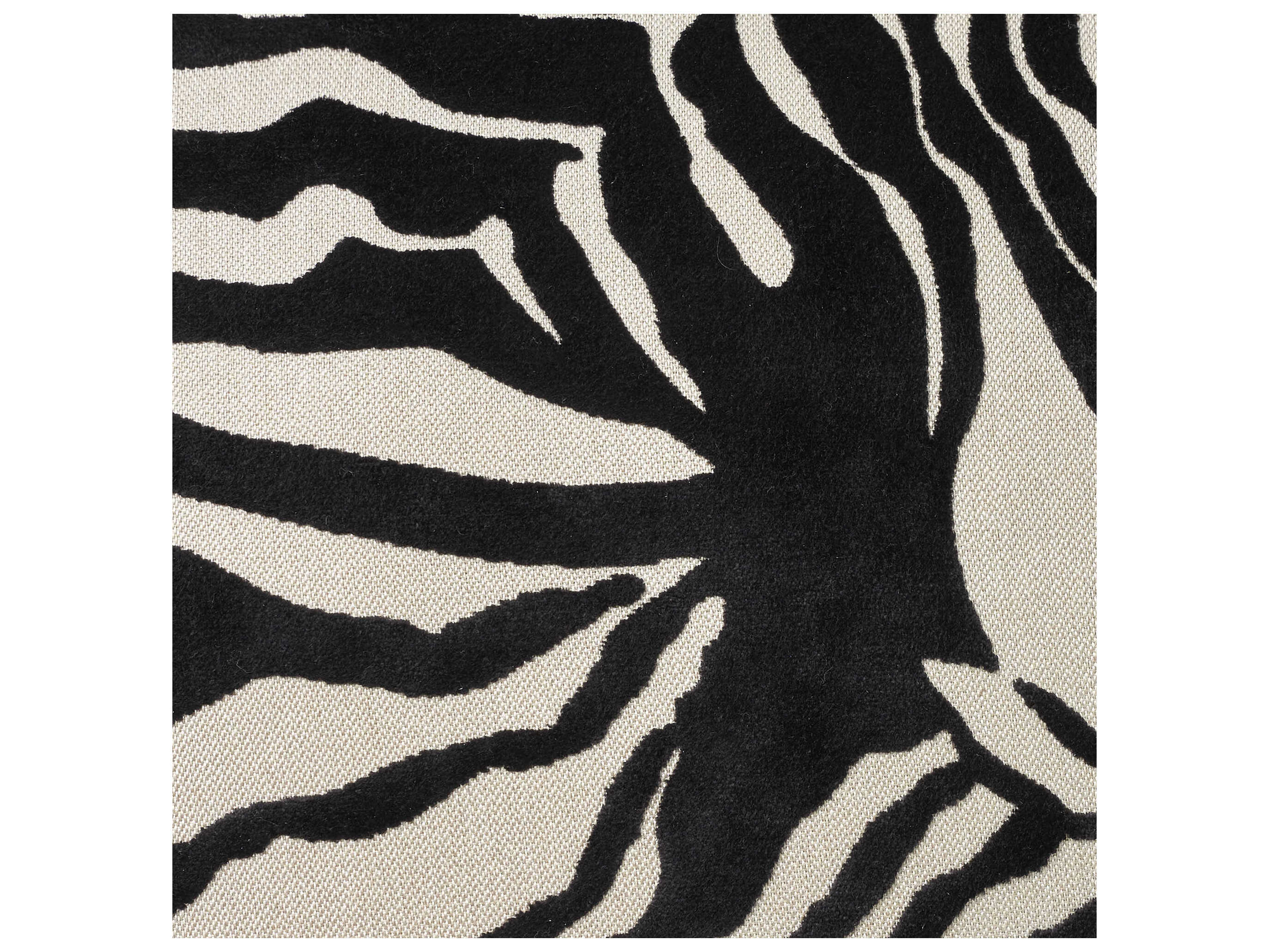 Nourison Sofia Black 18" x 18" Zebra Velvet Pillow
