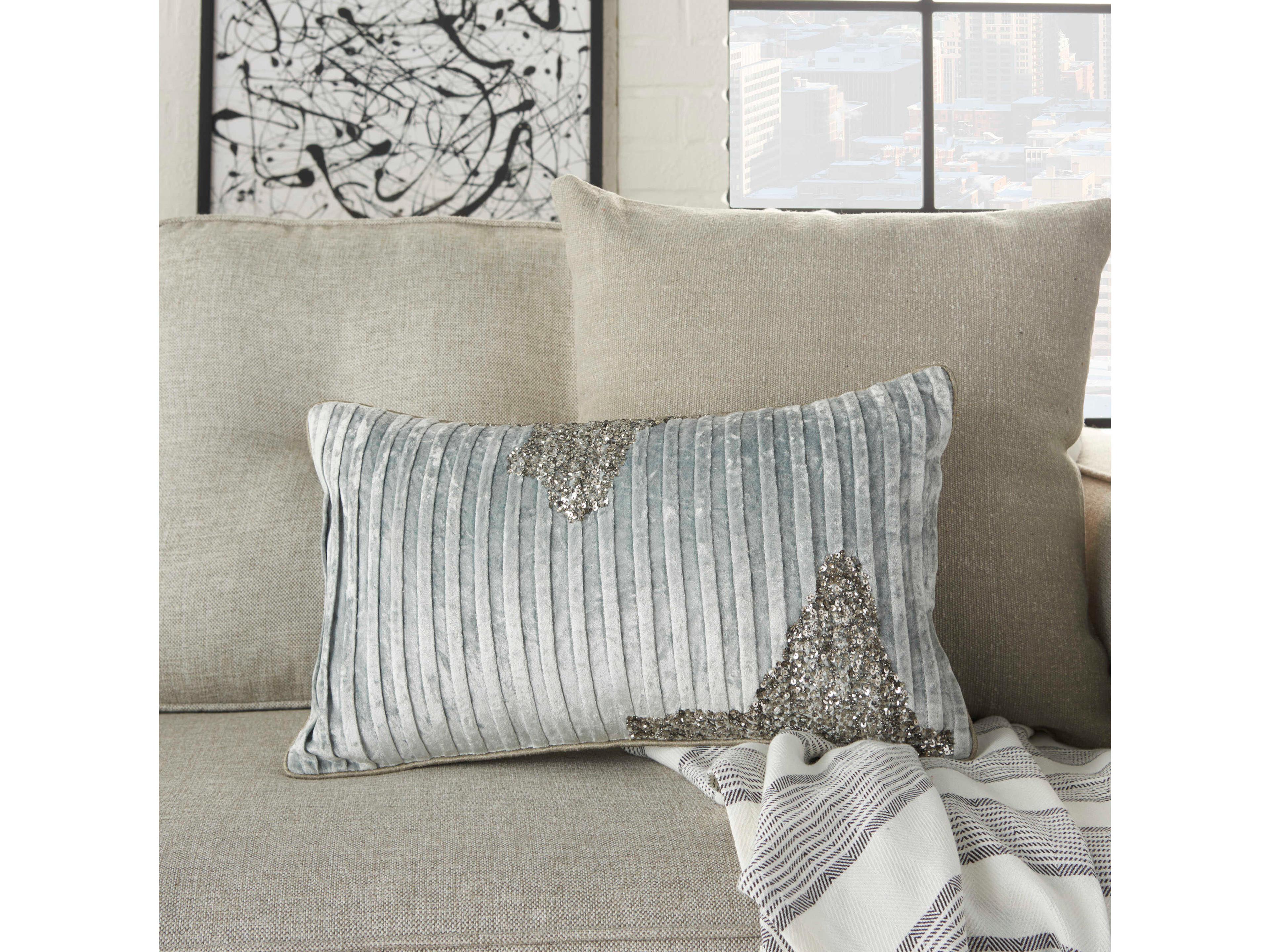 Nourison Mina Victory Sofia Beaded Pleated Pillow