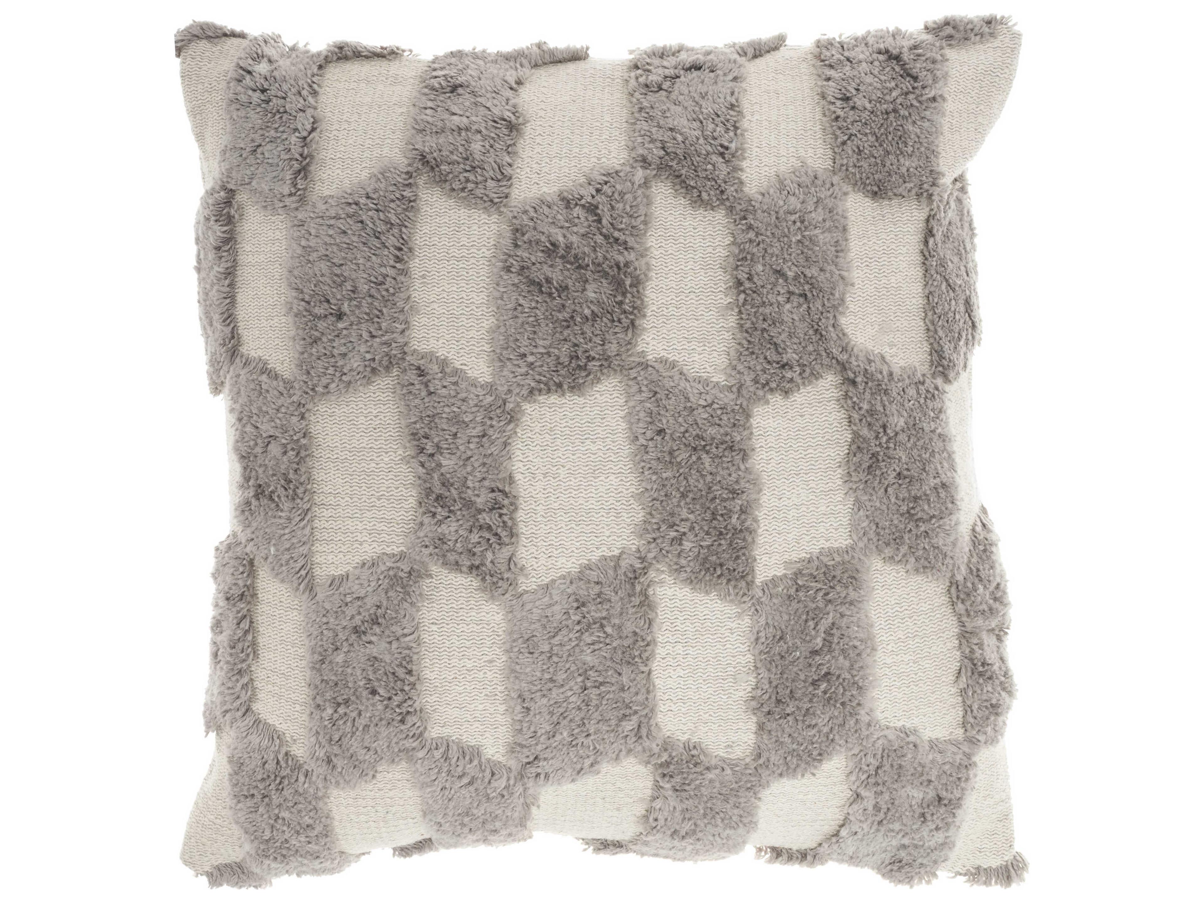 Nourison Nicole Curtis Pillow Light Grey 18" x 18" Pillow