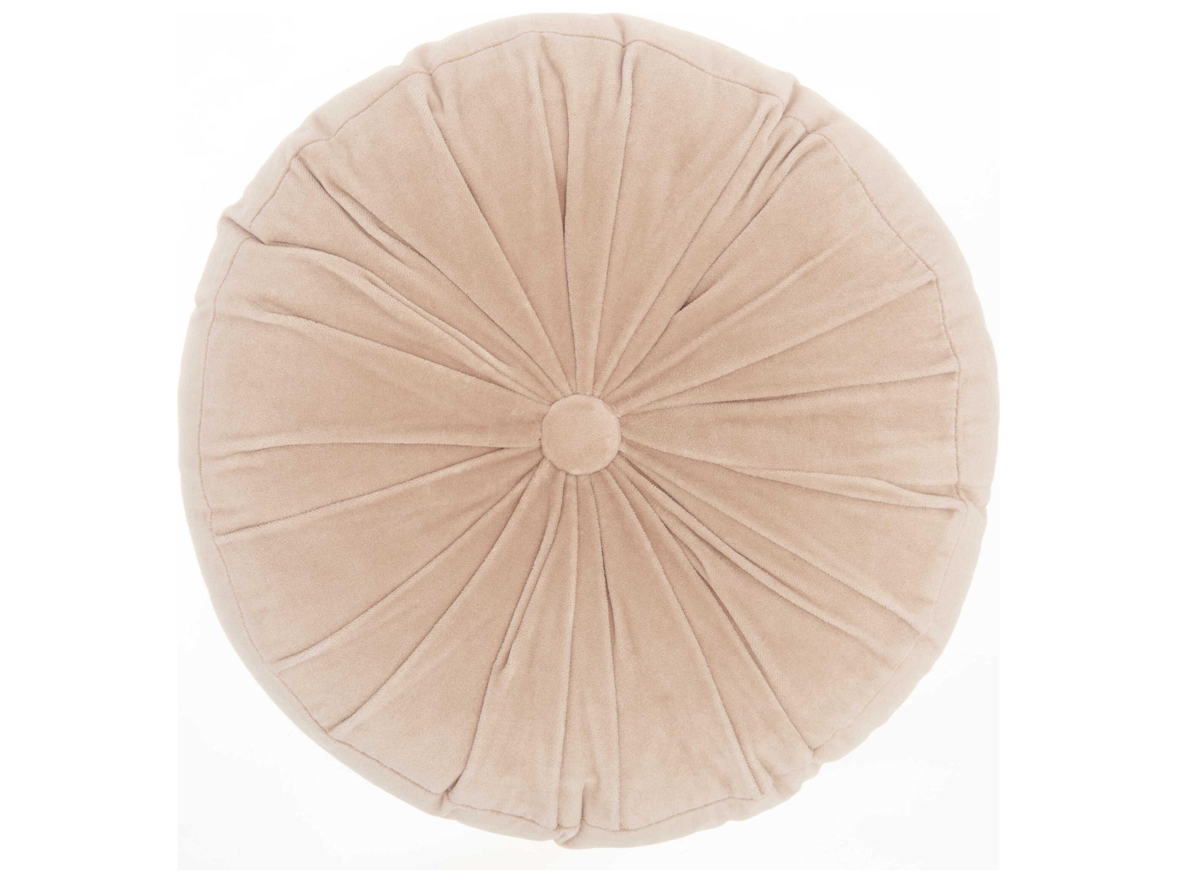 Nourison Sofia Blush 16" x 16" Round Ruched Velvet Pillow