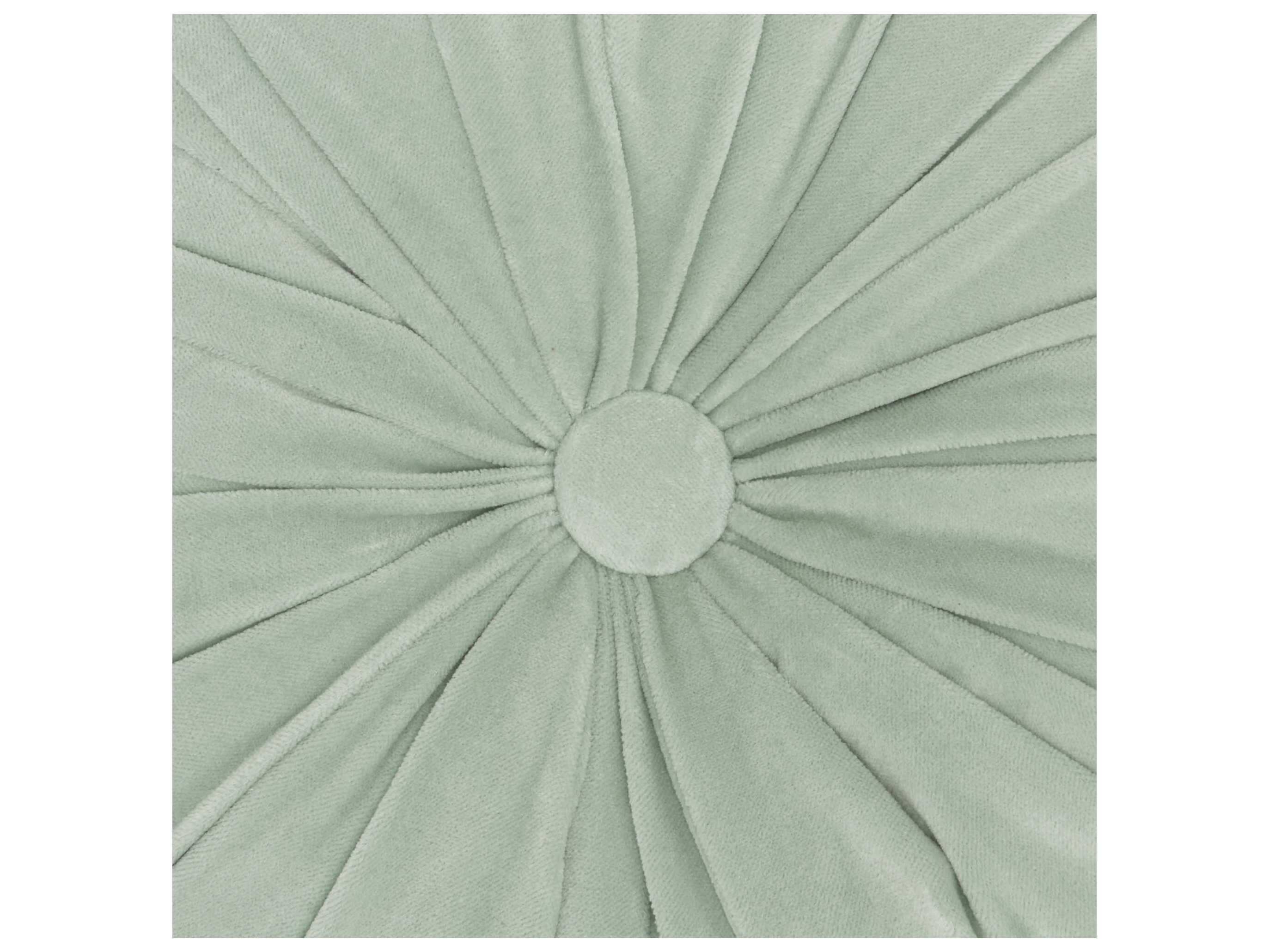 Nourison Sofia Celadon 16" x 16" Round Ruched Velvet Pillow