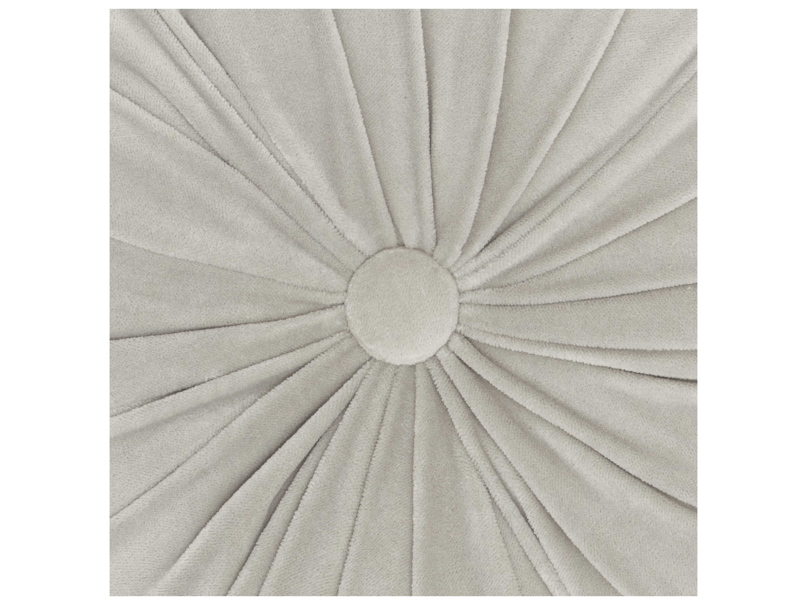 Nourison Sofia Lt Grey 16" x 16" Round Ruched Velvet Pillow