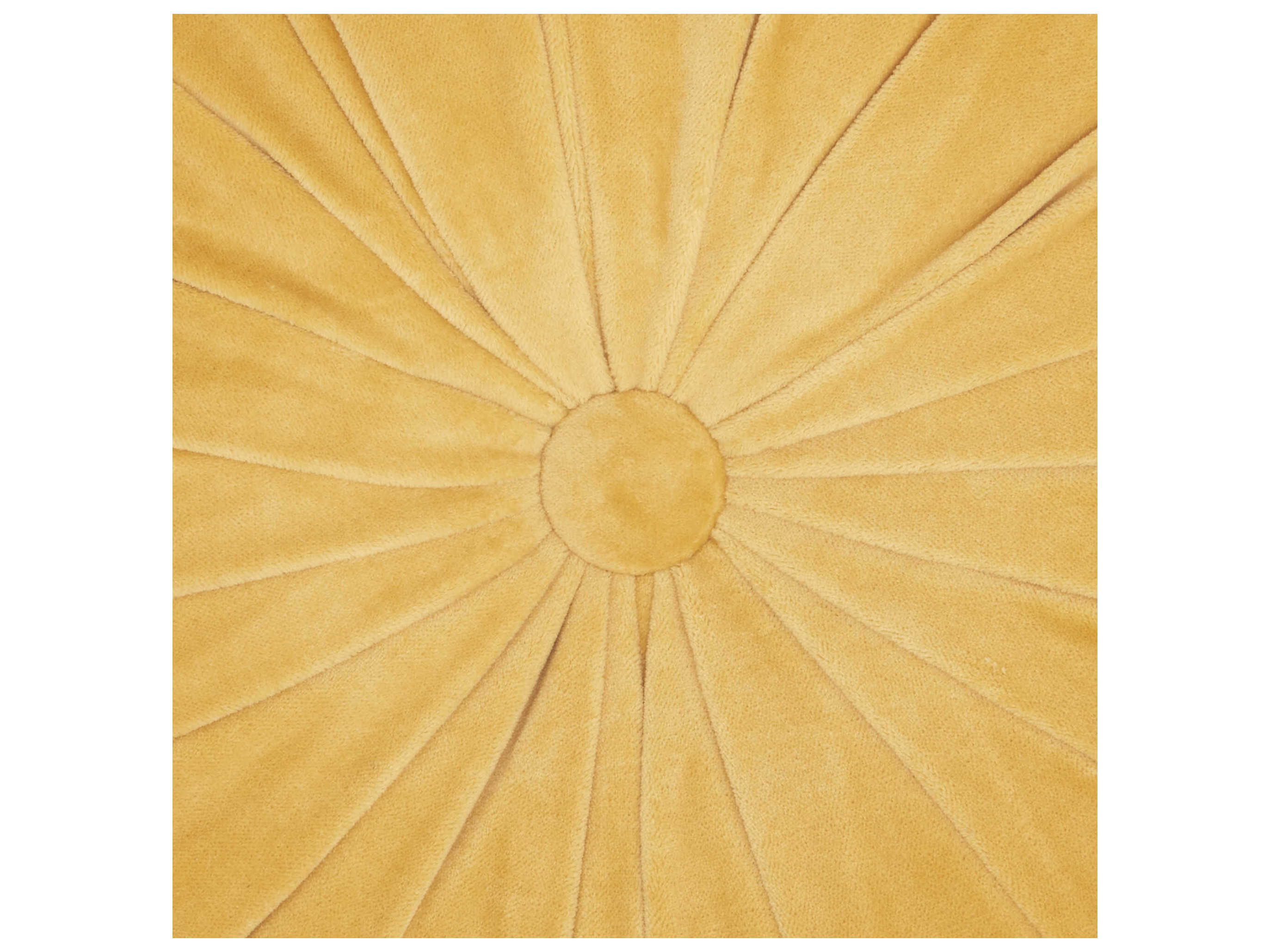 Nourison Sofia Yellow 16" x 16" Round Ruched Velvet Pillow