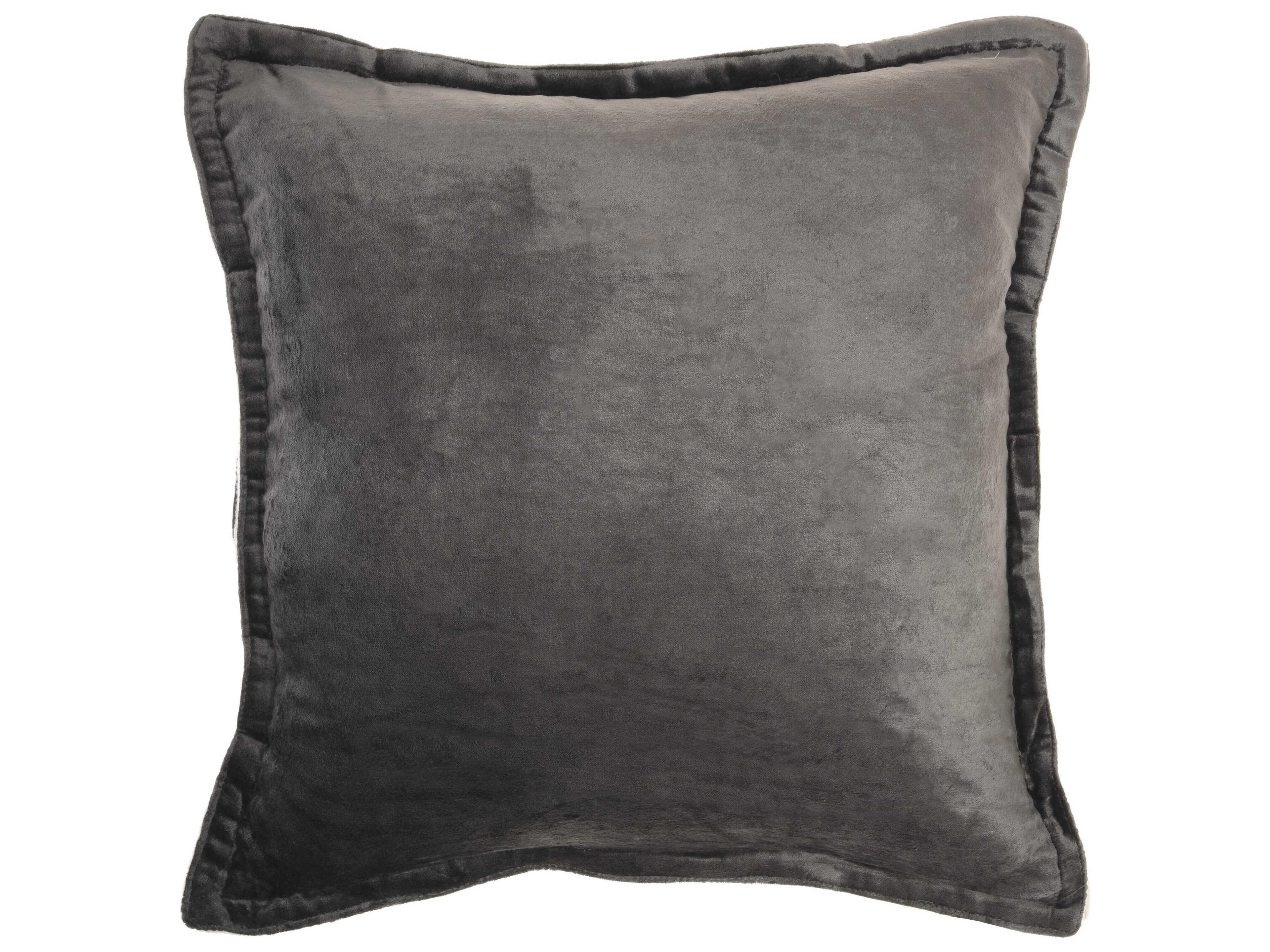 Nourison Sofia Charcoal 20" x 20" Velvet Flange Pillow